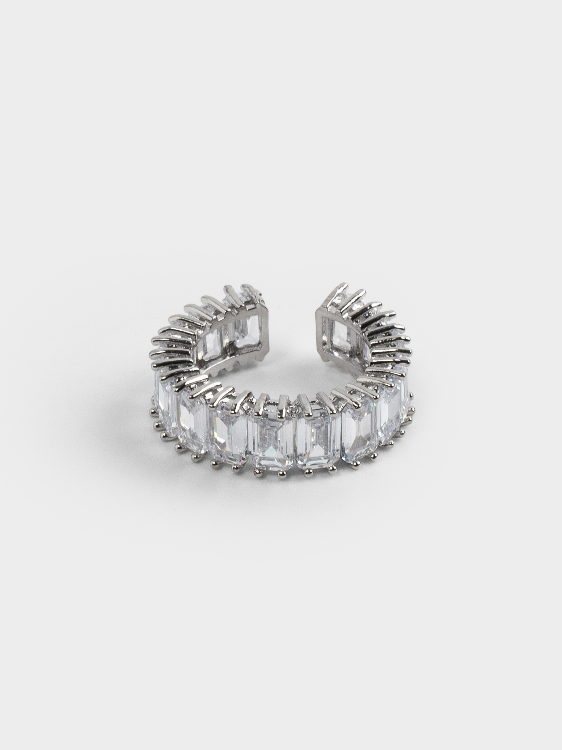Кольцо, р. S-M, единый размер, металл/стекло, серебристое, Кристаллы, Jewelry crystal, image-1
