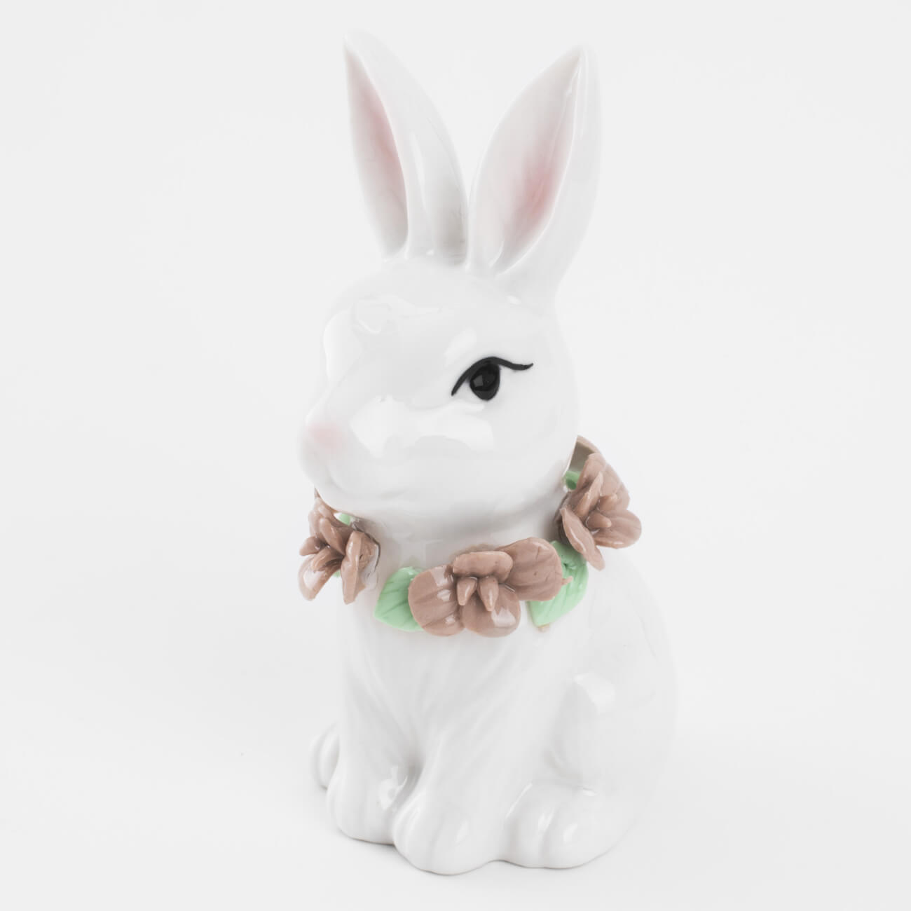 Статуэтка, 12 см, фарфор P, белая, Кролик в цветах, Easter blooming статуэтка 17 см фарфор p белая кролик с корзиной ов pure easter