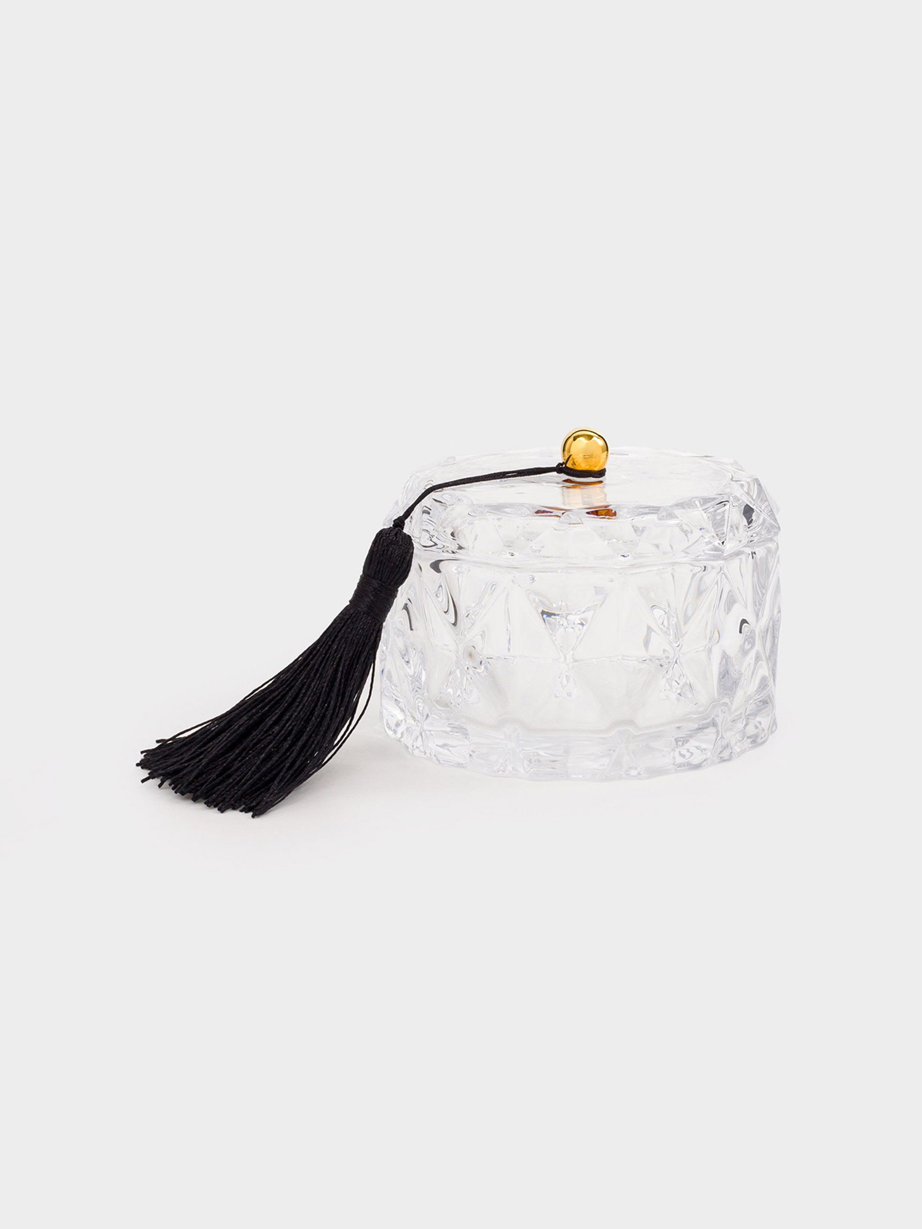 Емкость для хранения, 10x7 см, 190 мл, с кисточкой, стекло Р, Rhomb, image-0