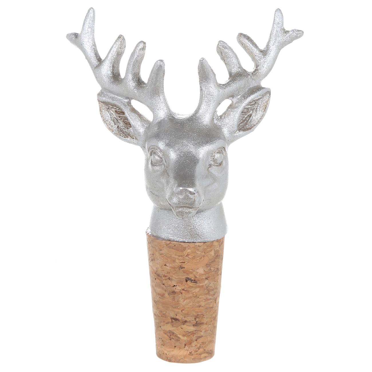 

Пробка для винной бутылки, 10 см, пробка/полирезин, серебристая, Олень, Winter deer