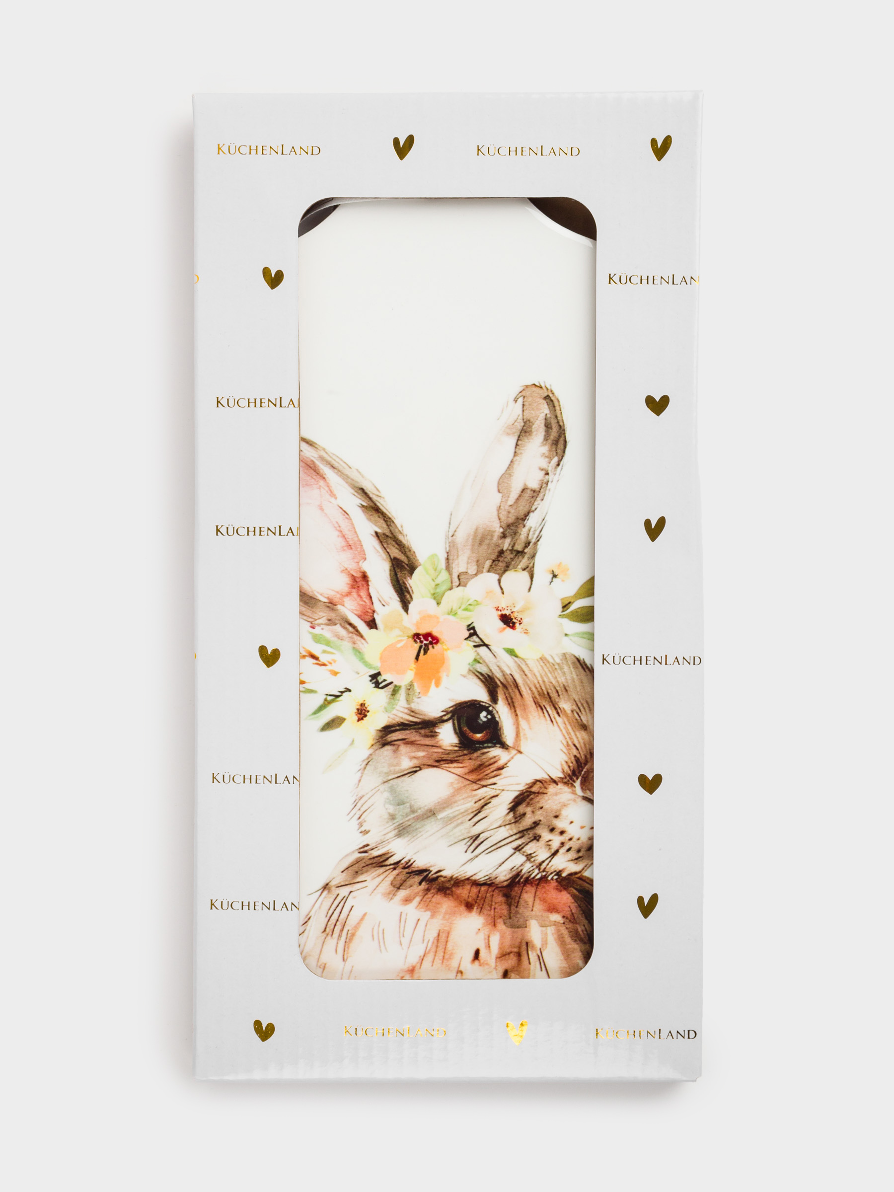 Подставка под горячее, 14x28 см, керамика/пробка, Кролик в венке, Natural Easter, image-5