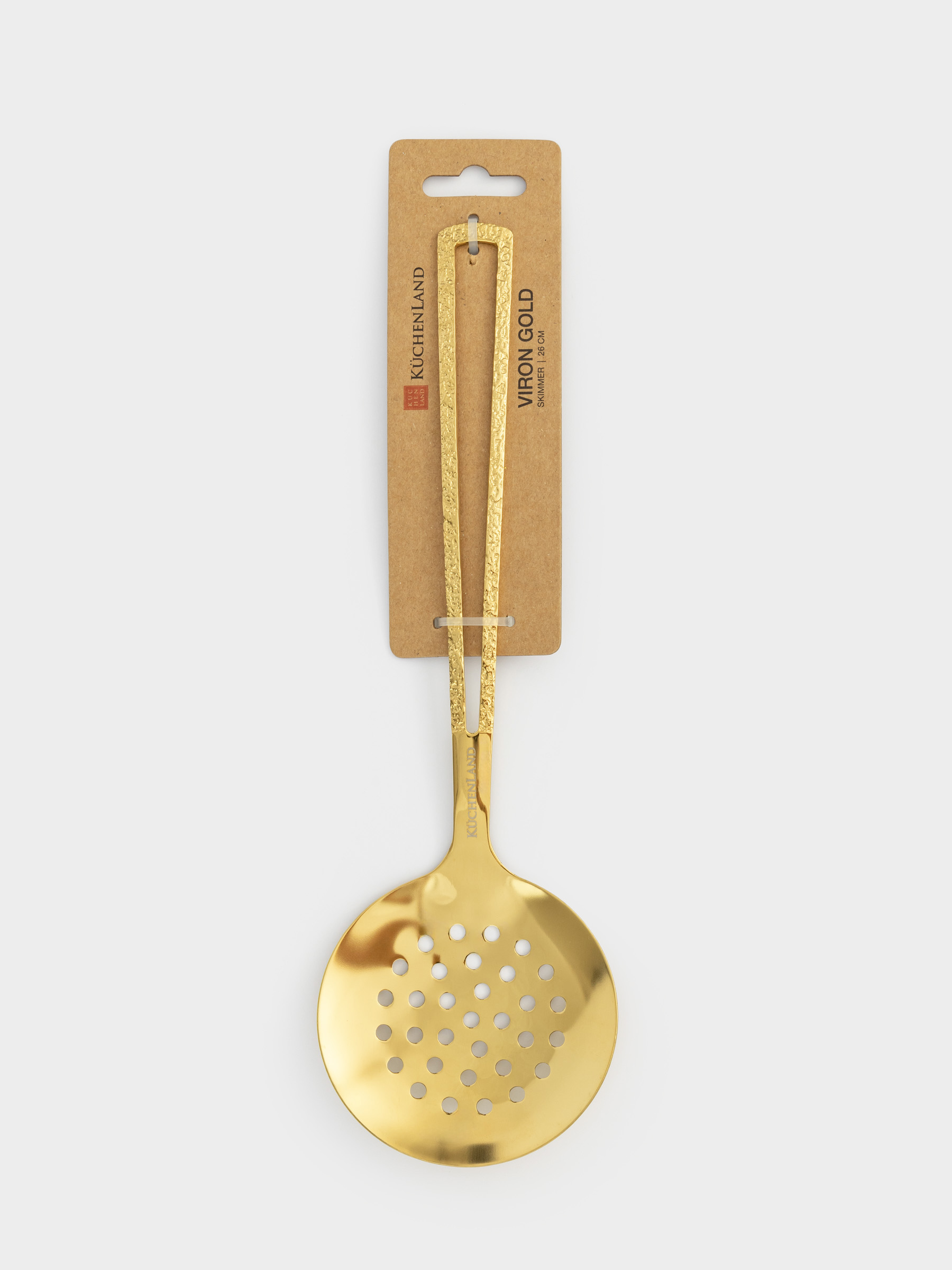 Шумовка, 26 см, сталь, золотистая, Viron gold, image-3