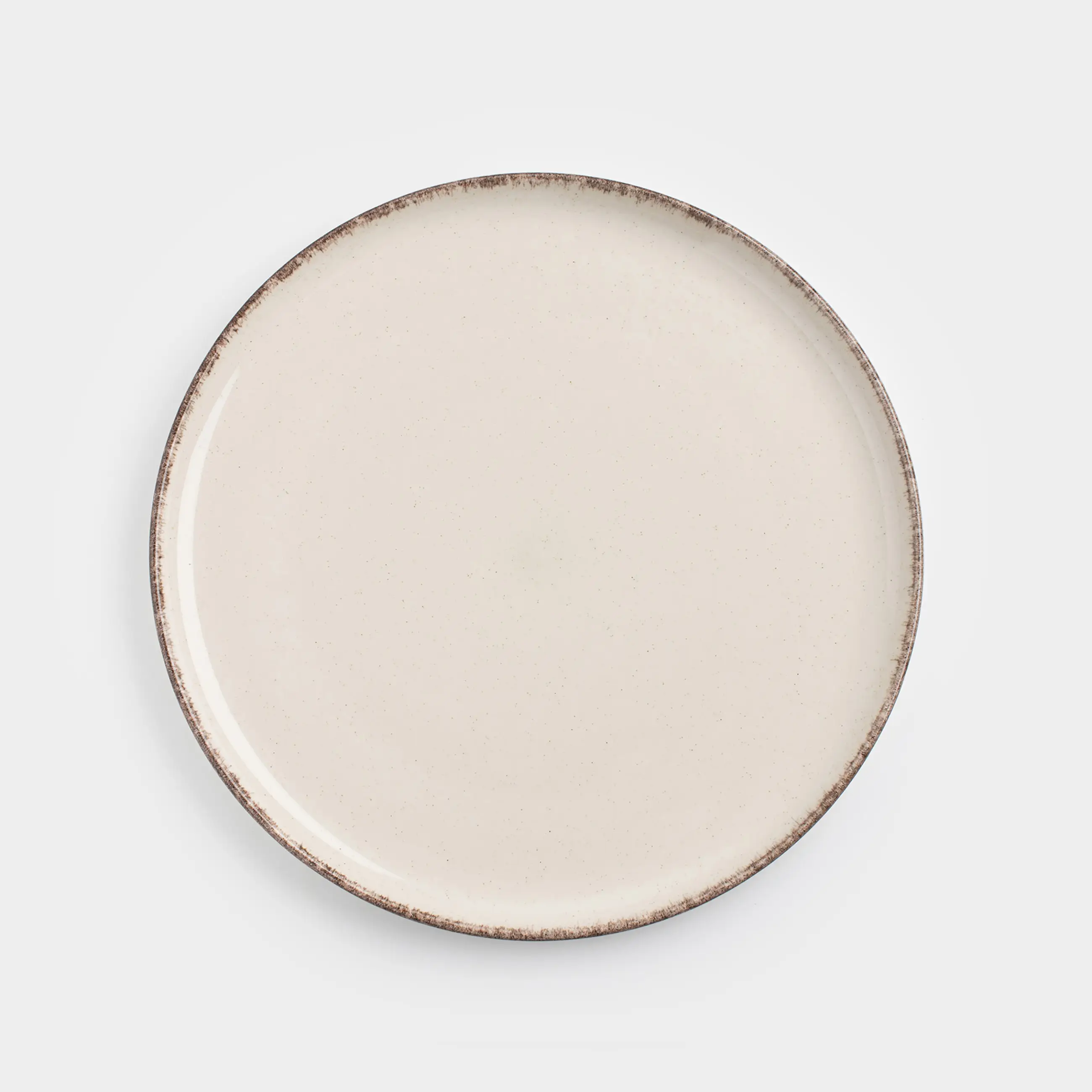 Тарелка обеденная, 28 см, керамика, бежевая, в крапинку, Speckled glaze