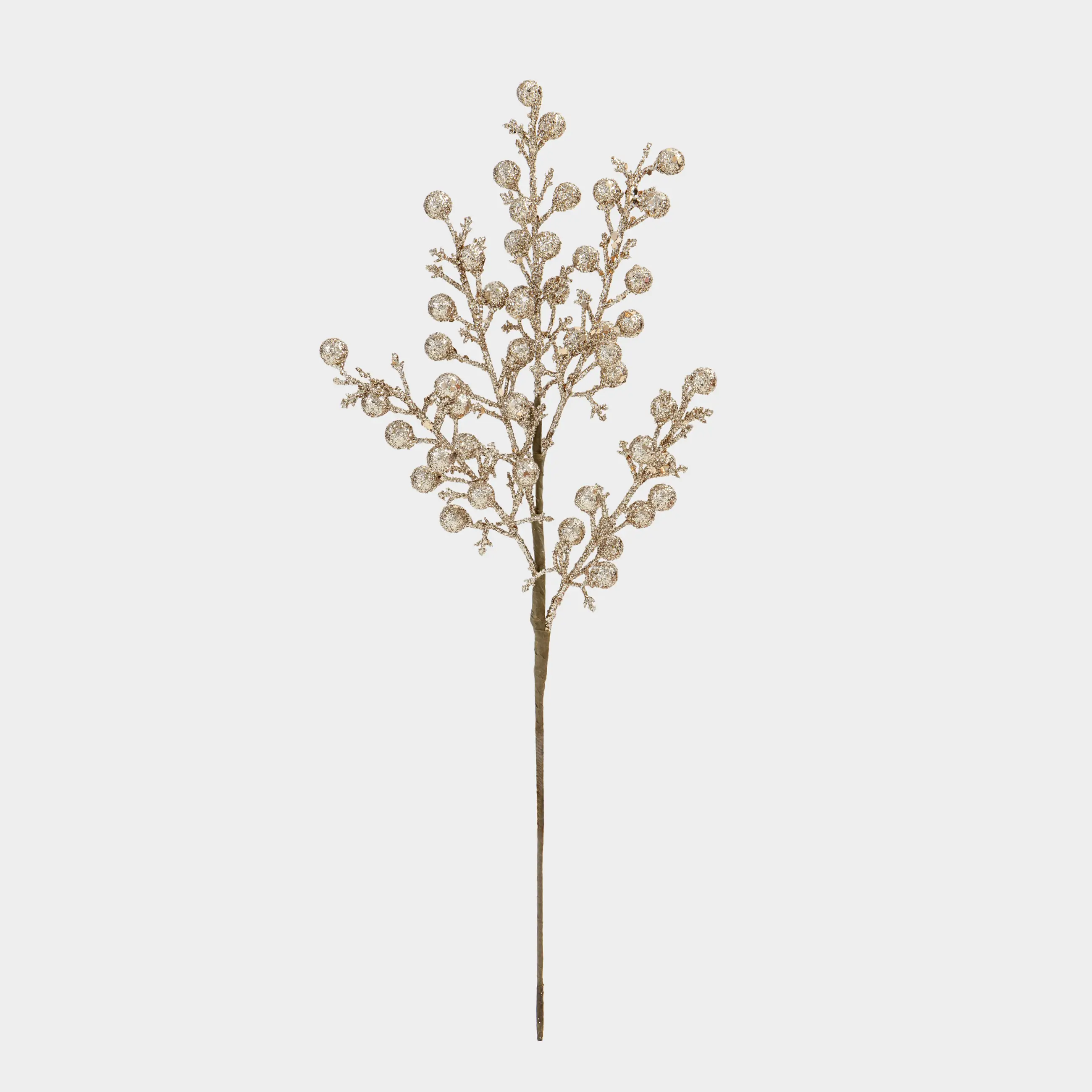Ветка декоративная, 44 см, пластик, Золотистые ягоды, Sparkle decor