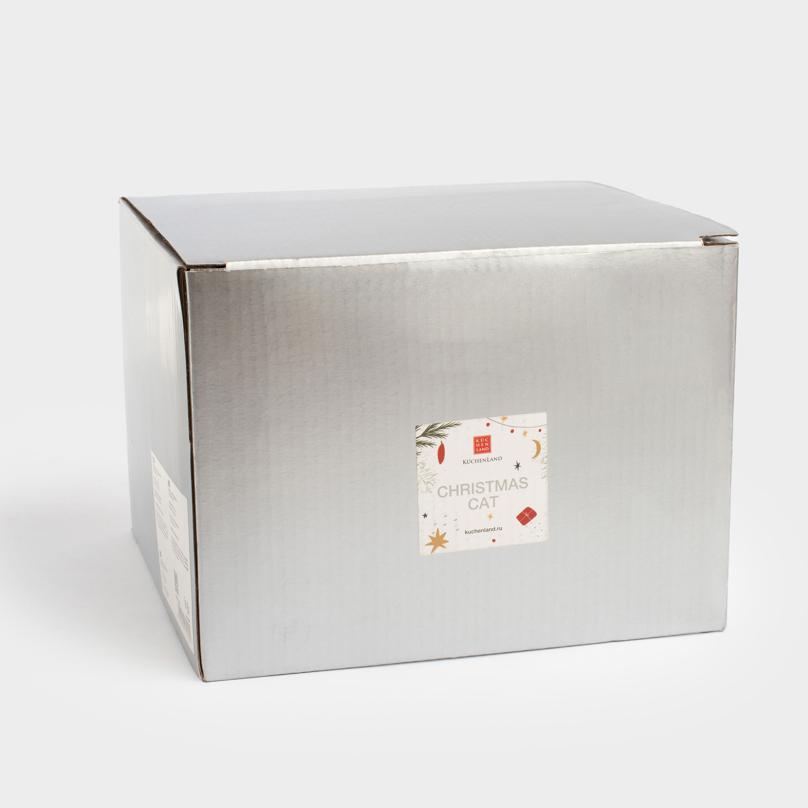 Конфетница, 18х13 см, полирезин, бежевая, Кот с корзиной, Christmas cat, image-5