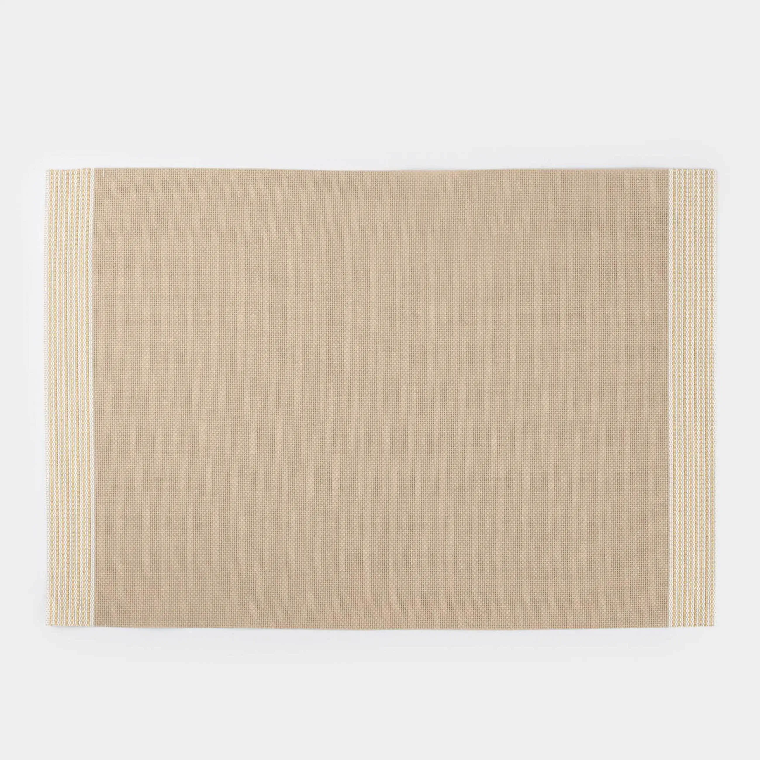 Салфетка под приборы, 30x45 см, ПВХ, прямоугольная, бежевая, Золотистые края, Solid