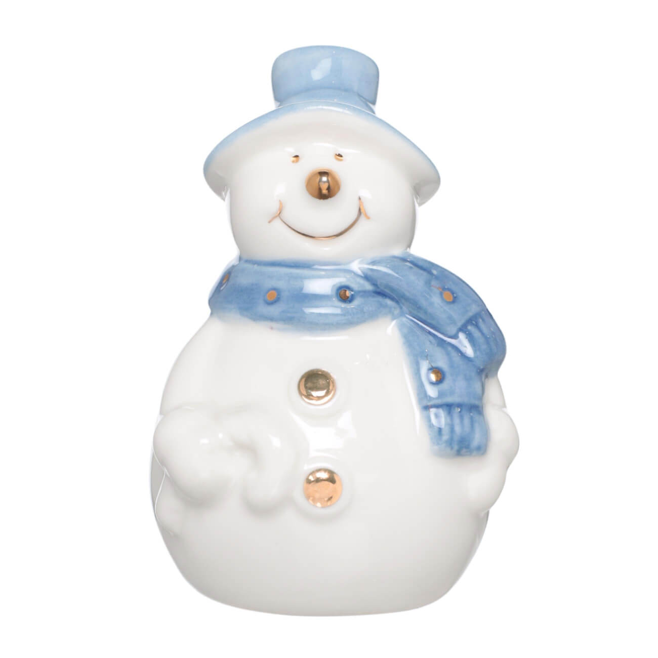 

Емкость для соли или перца, 8 см, фарфор P, бело-голубая, Снеговик, Snowy