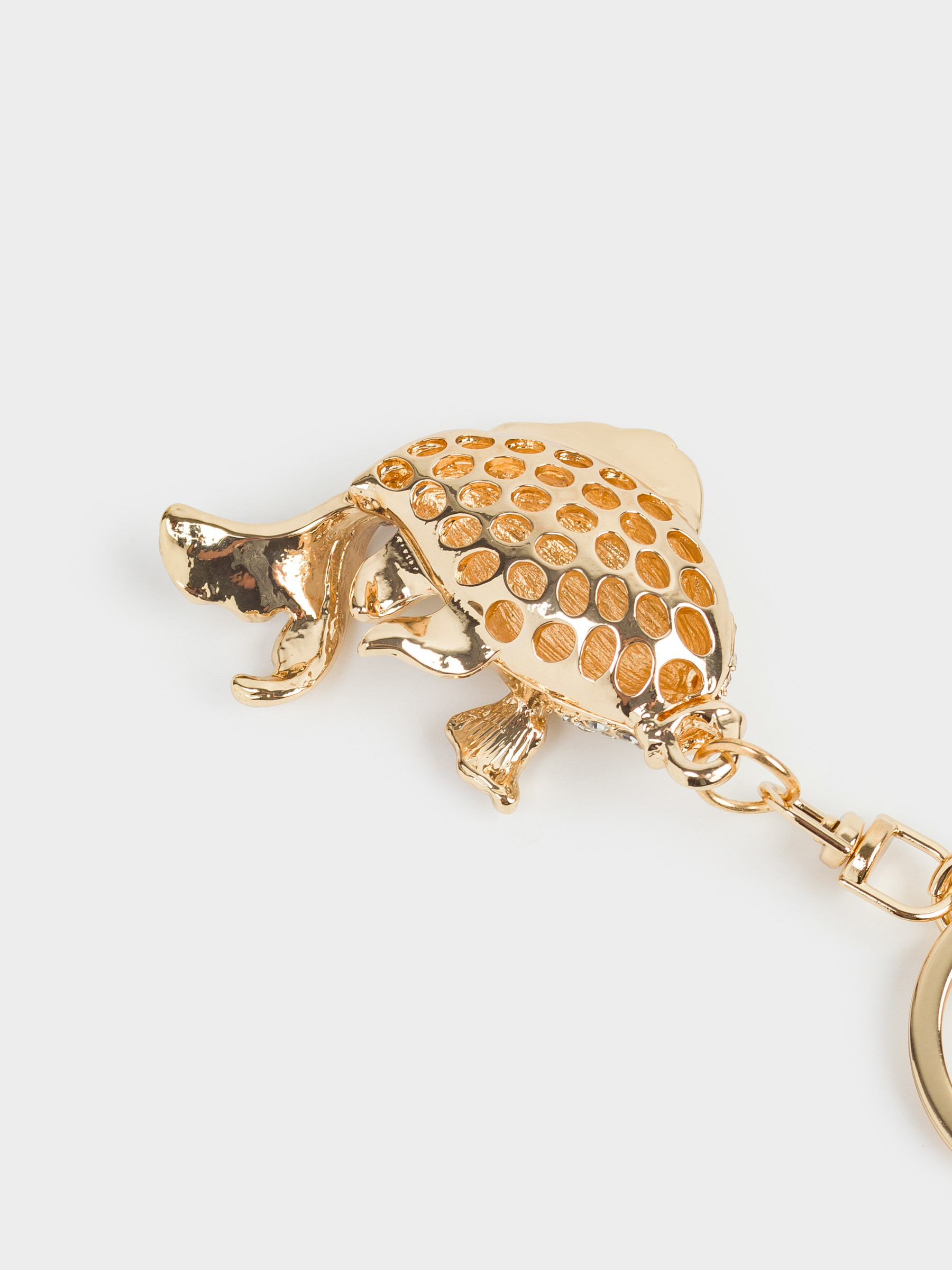 Брелок, 12 см, металл/стразы, золотистый, Рыбка, Keychain crystal, image-6