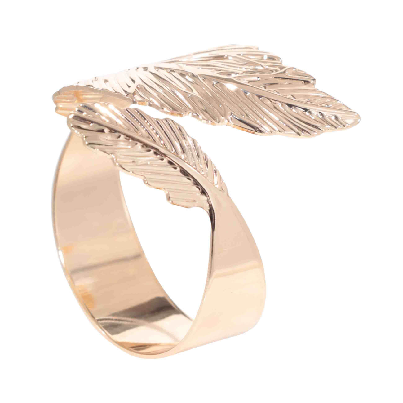 Кольцо для салфеток, 5 см, металл, золотистое, Листья, Print кольцо sos золото безразмерное