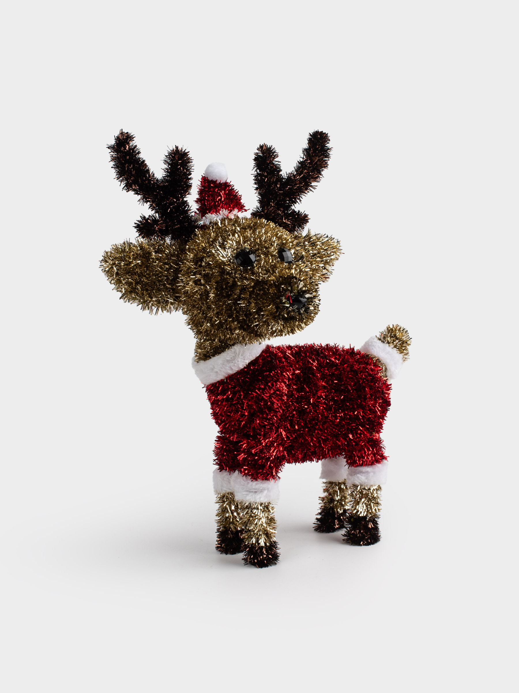Статуэтка, 34 см, мишура/пластик, золотистая, Олень, Tinsel decor, image-3