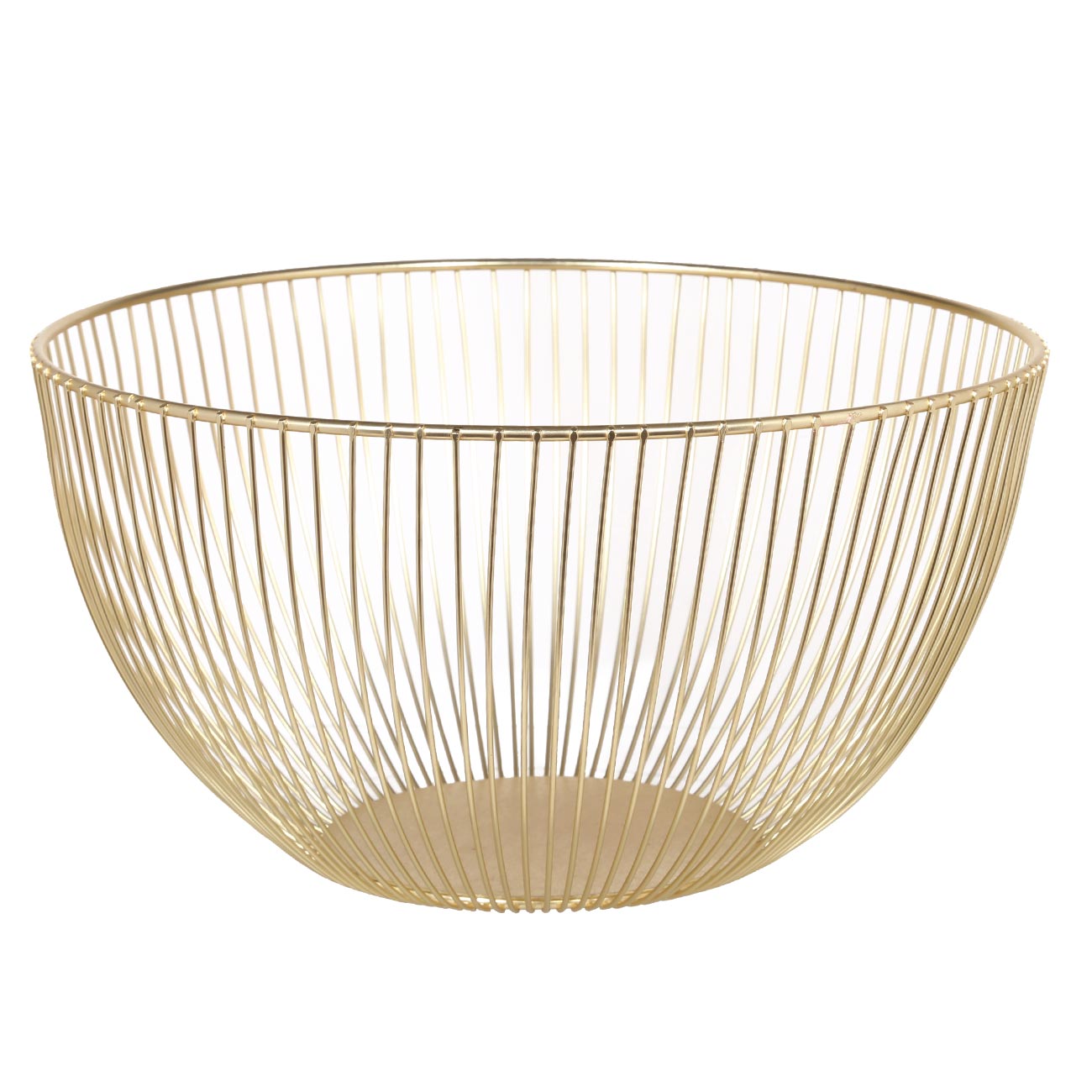Корзина для фруктов, 25 см, металл, золотистая, Twist gold, image-0