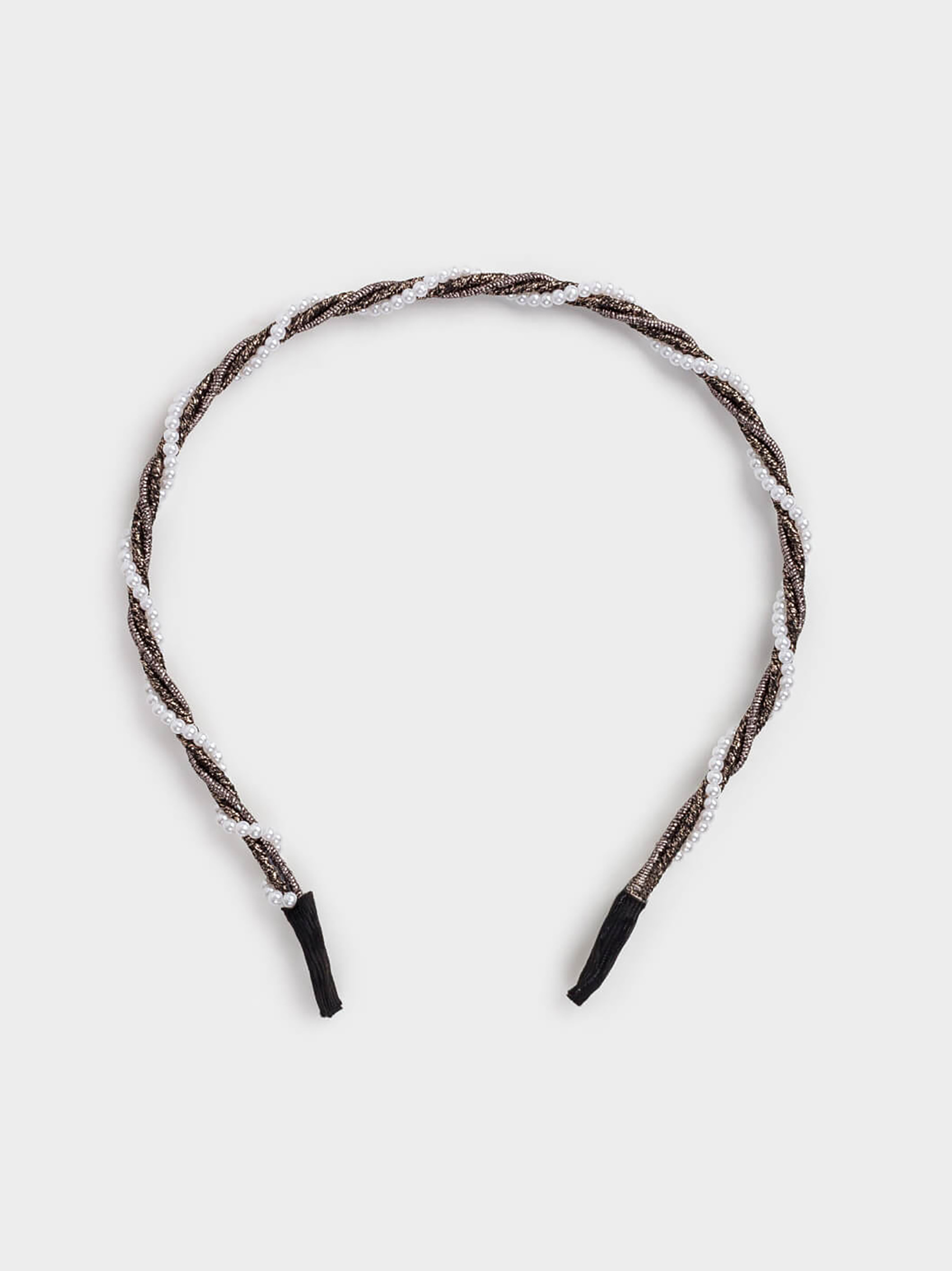 Ободок для волос, 15х13 см, стекло/металл, черный, Hairstyle