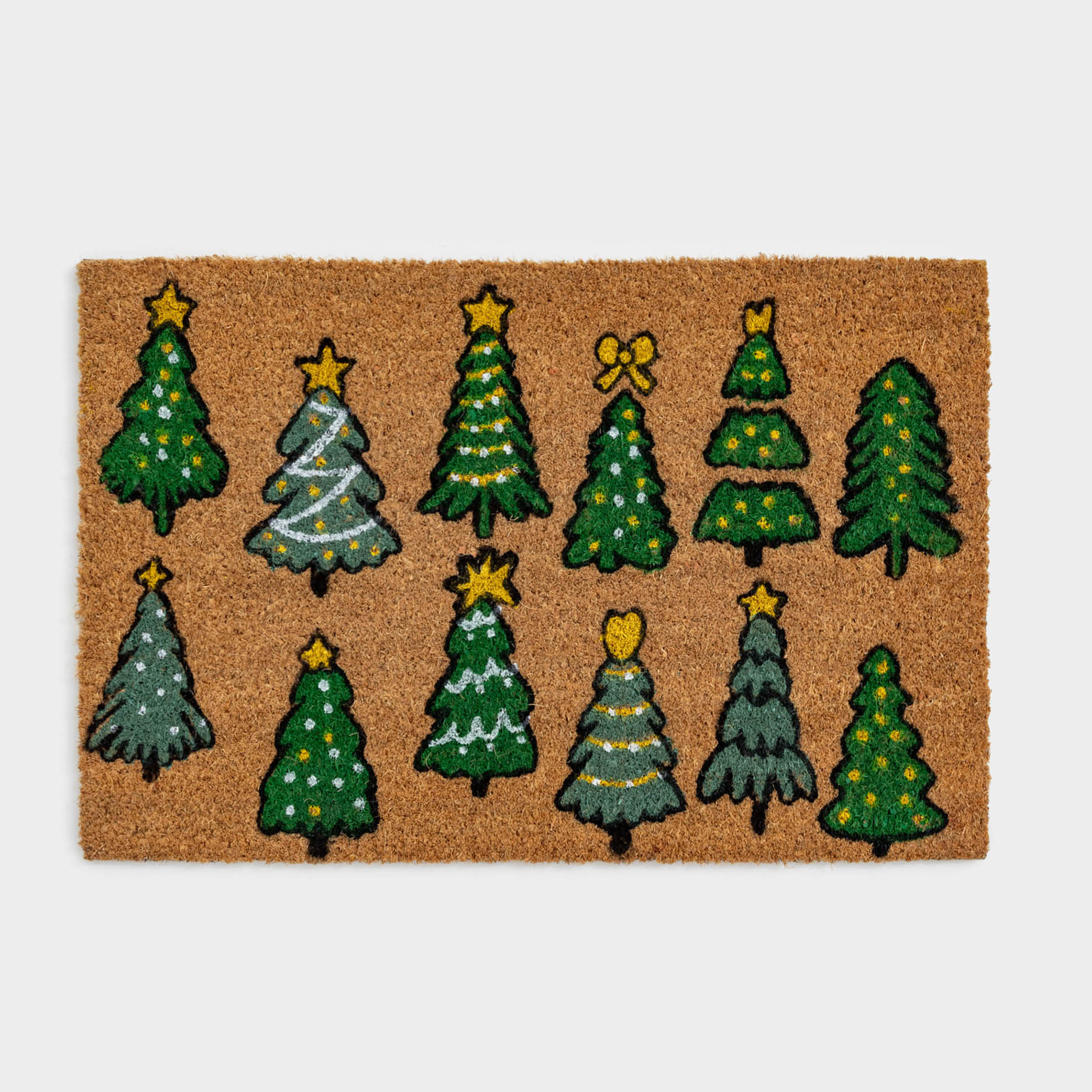 Коврик придверный 40х60 см кокосПВХ прямоугольный коричневый Елки Door fir 1290₽