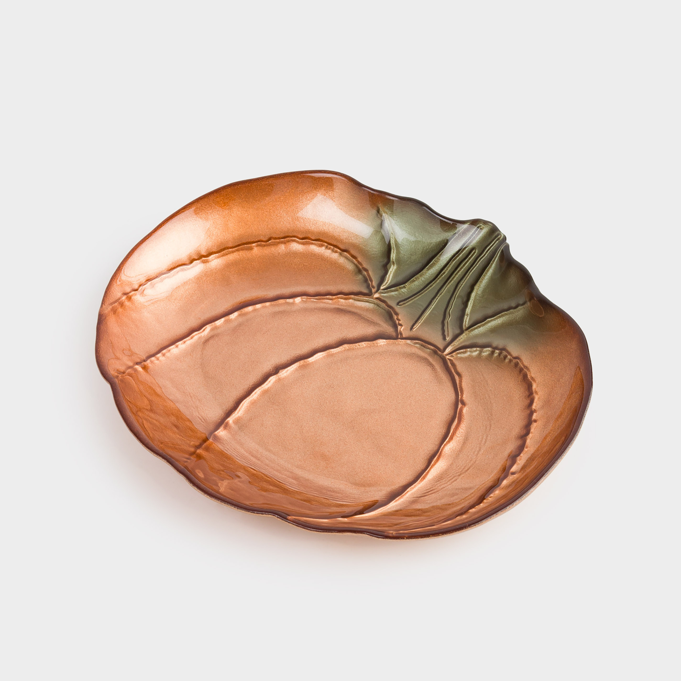 Блюдо 22х20х4 см стекло янтарно-зеленое Тыква Pumpkin 799₽