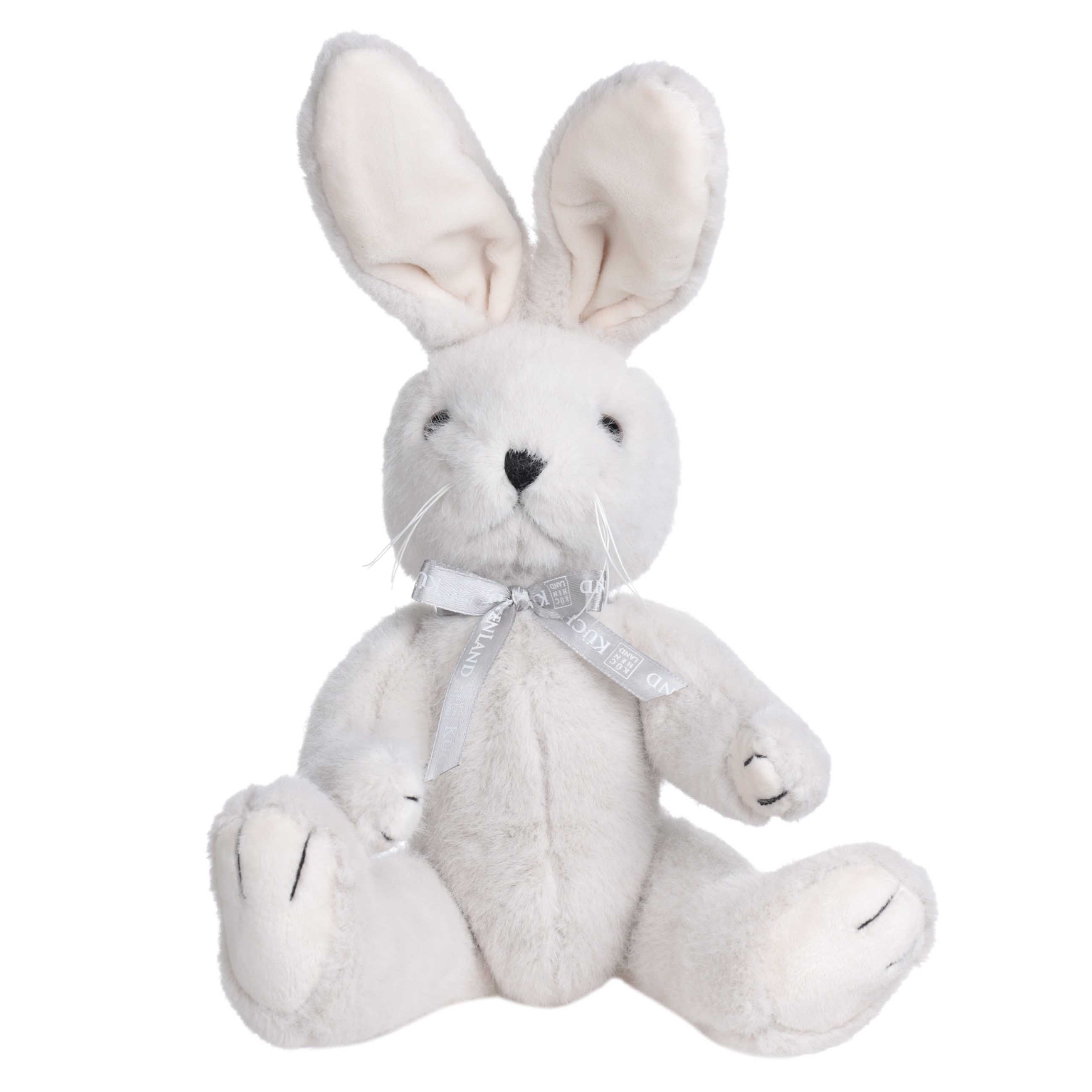 Игрушка, 30 см, мягкая, с подвижными лапами, полиэстер, светло-серая, Кролик, Rabbit toy изображение № 3