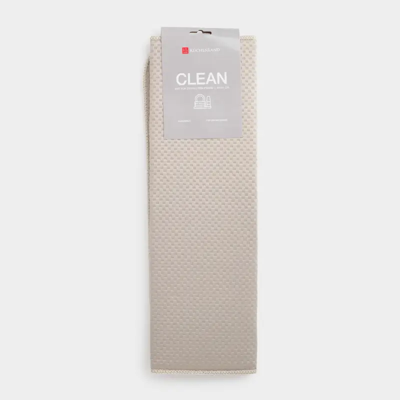 Коврик для сушки посуды, 44x44 см, микрофибра, серо-бежевый, Clean	 ,image-0