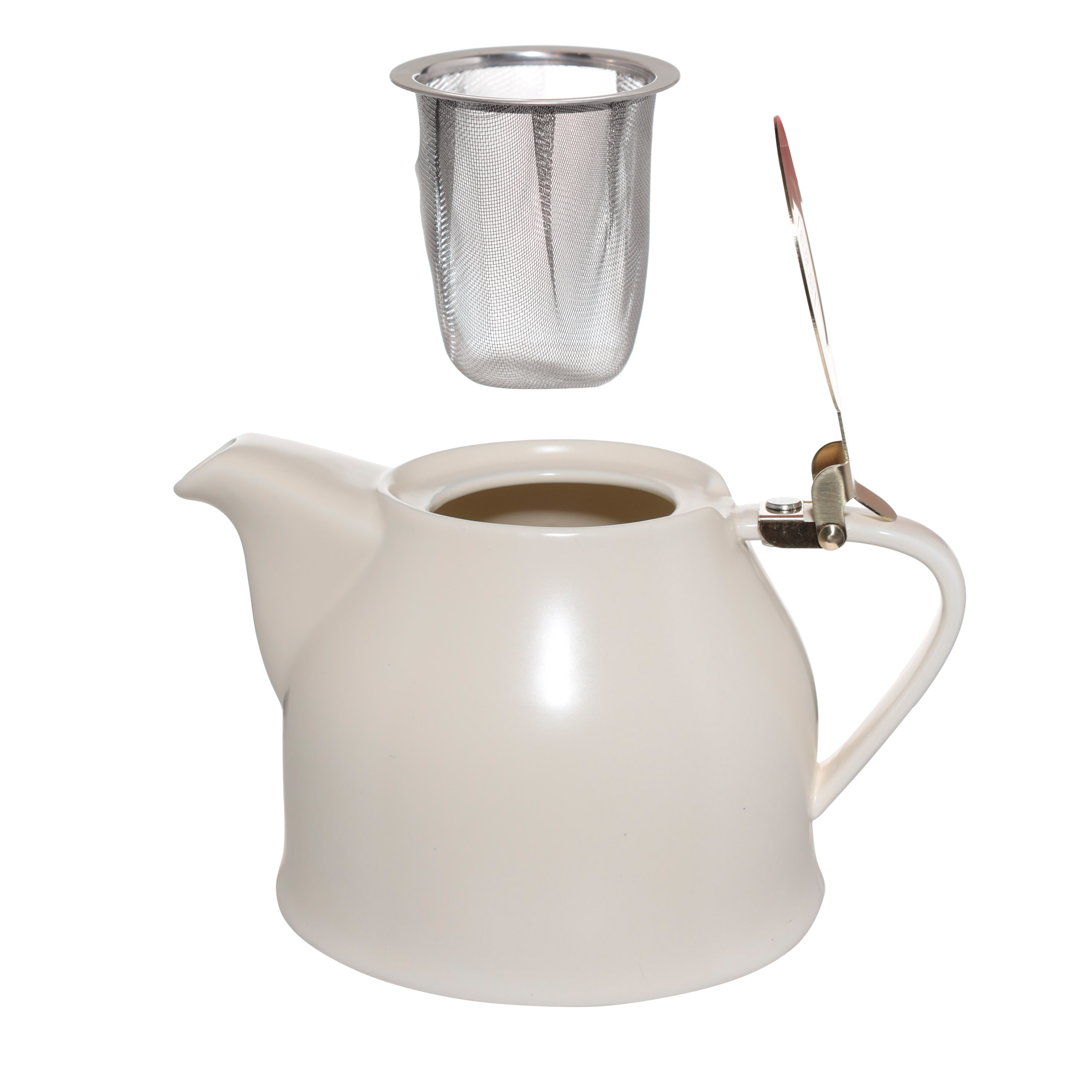 Чайник заварочный, 1 л, керамика/сталь, молочно-золотистый, Kettle ceramo
