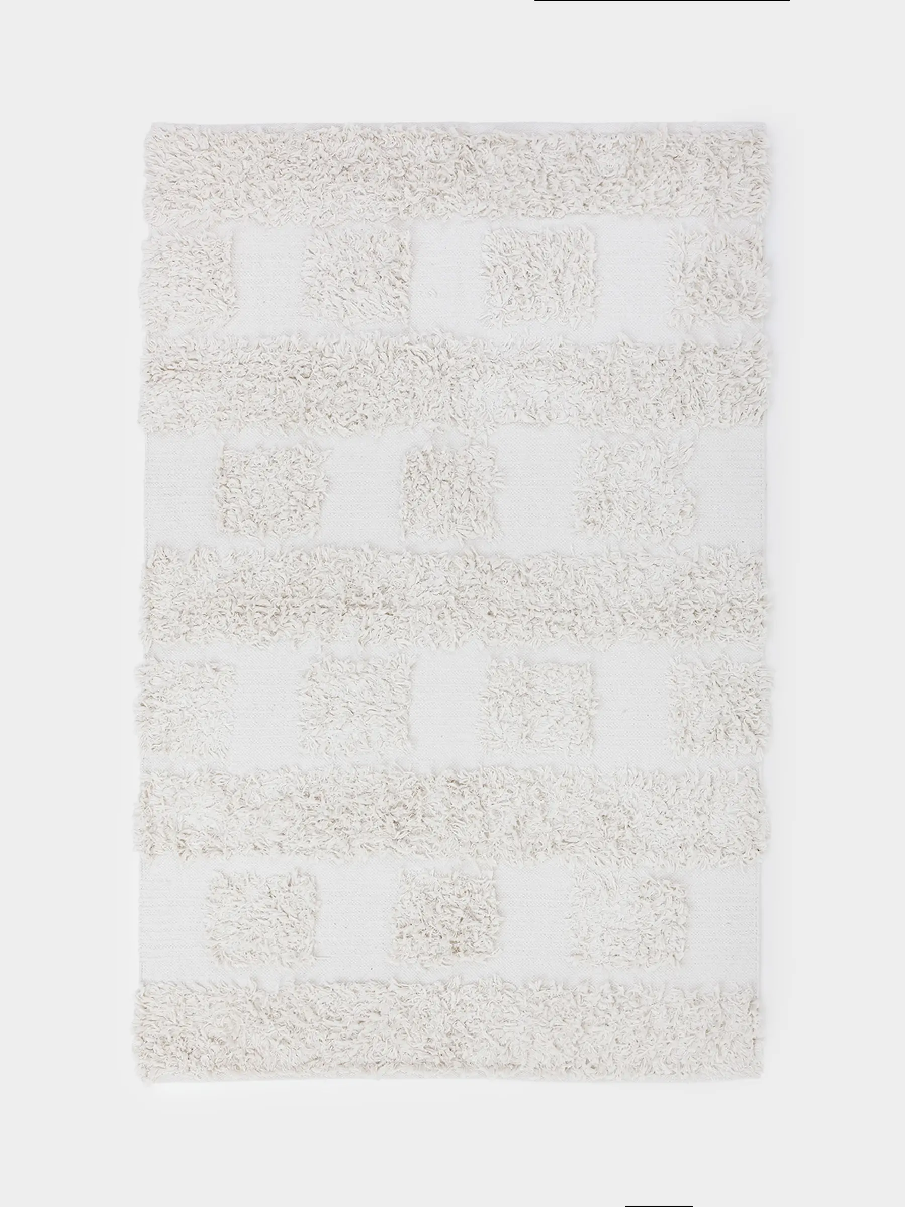 Ковер, 120х180 см, с ворсом, хлопок, экрю, Cage pattern, image-0