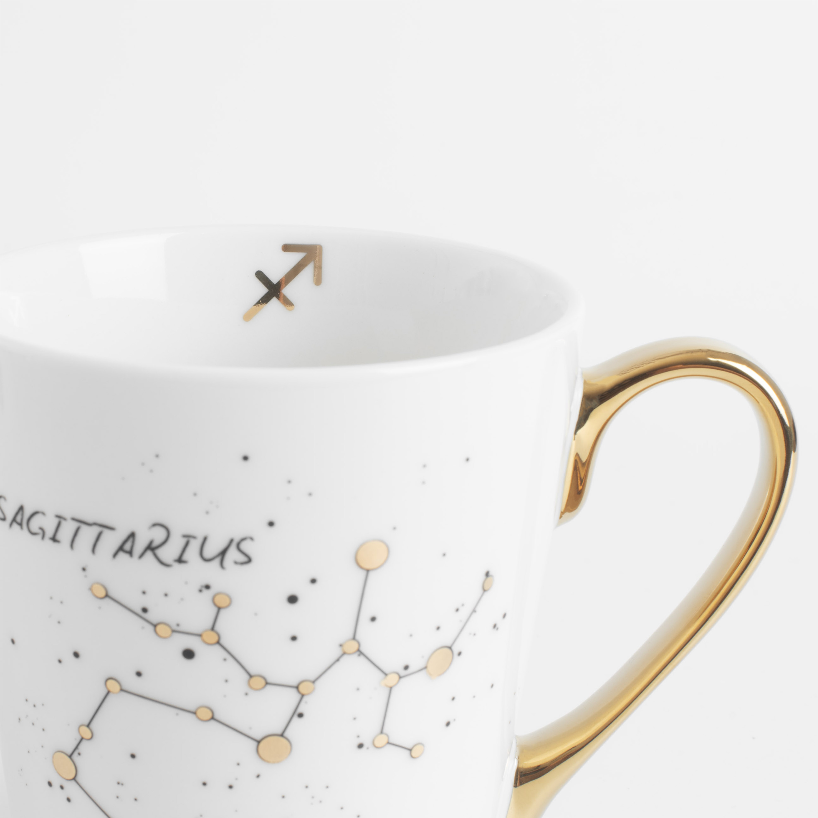 Кружка, 400 мл, фарфор N, молочно-золотистая, Стрелец, Zodiac, image-3