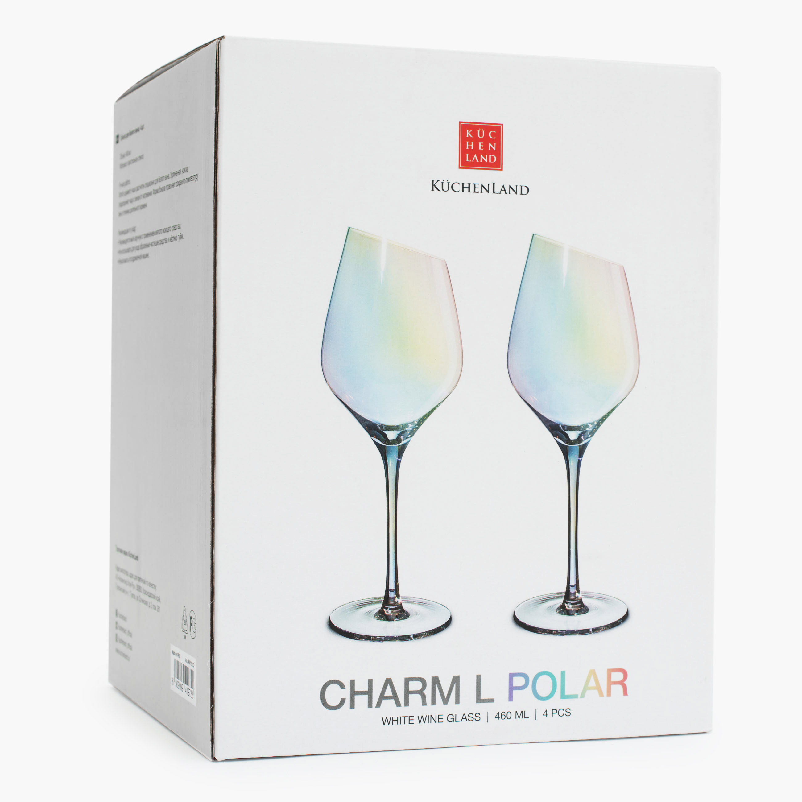 Бокал для белого вина, 460 мл, 4 шт, стекло, перламутр, Charm L polar изображение № 6