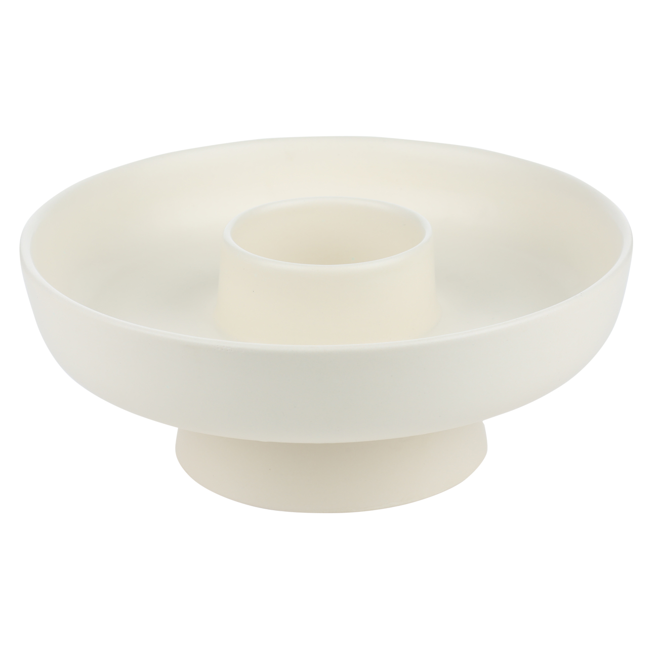 

Блюдо для закусок, 25 см, 2 отд, на ножке, керамика, молочное, Light kitchen