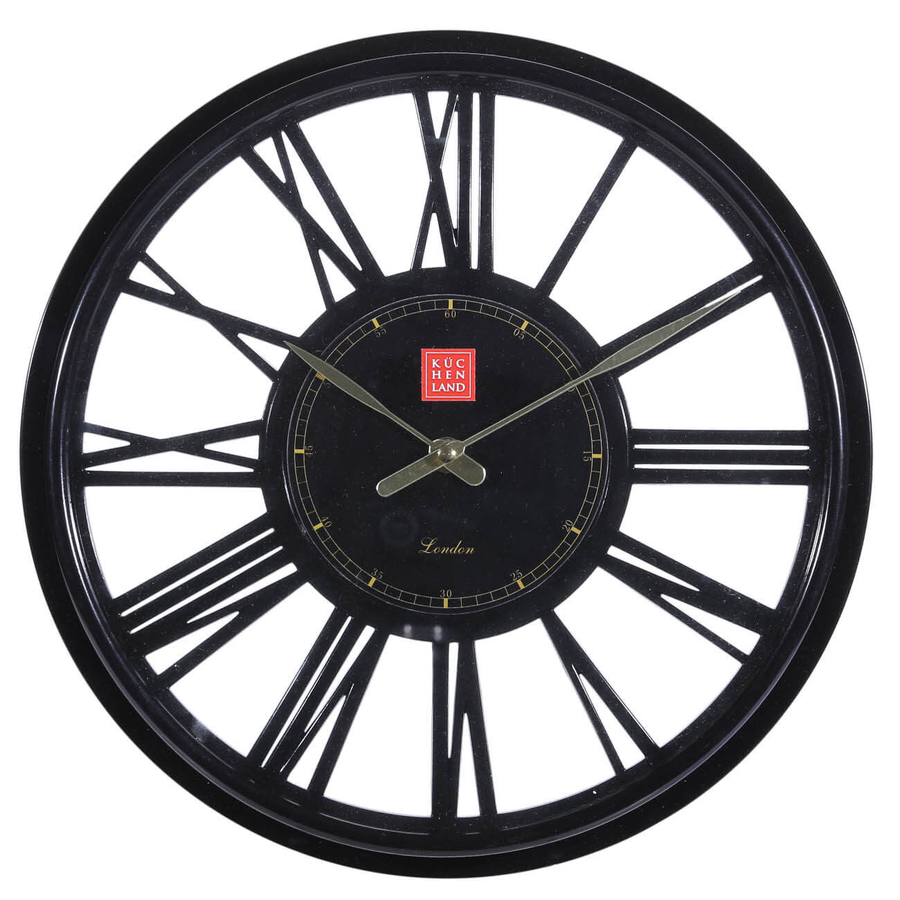 Часы настенные, 33 см, пластик/стекло, круглые, черные, Graphic настенные часы метеостанция rst 77746
