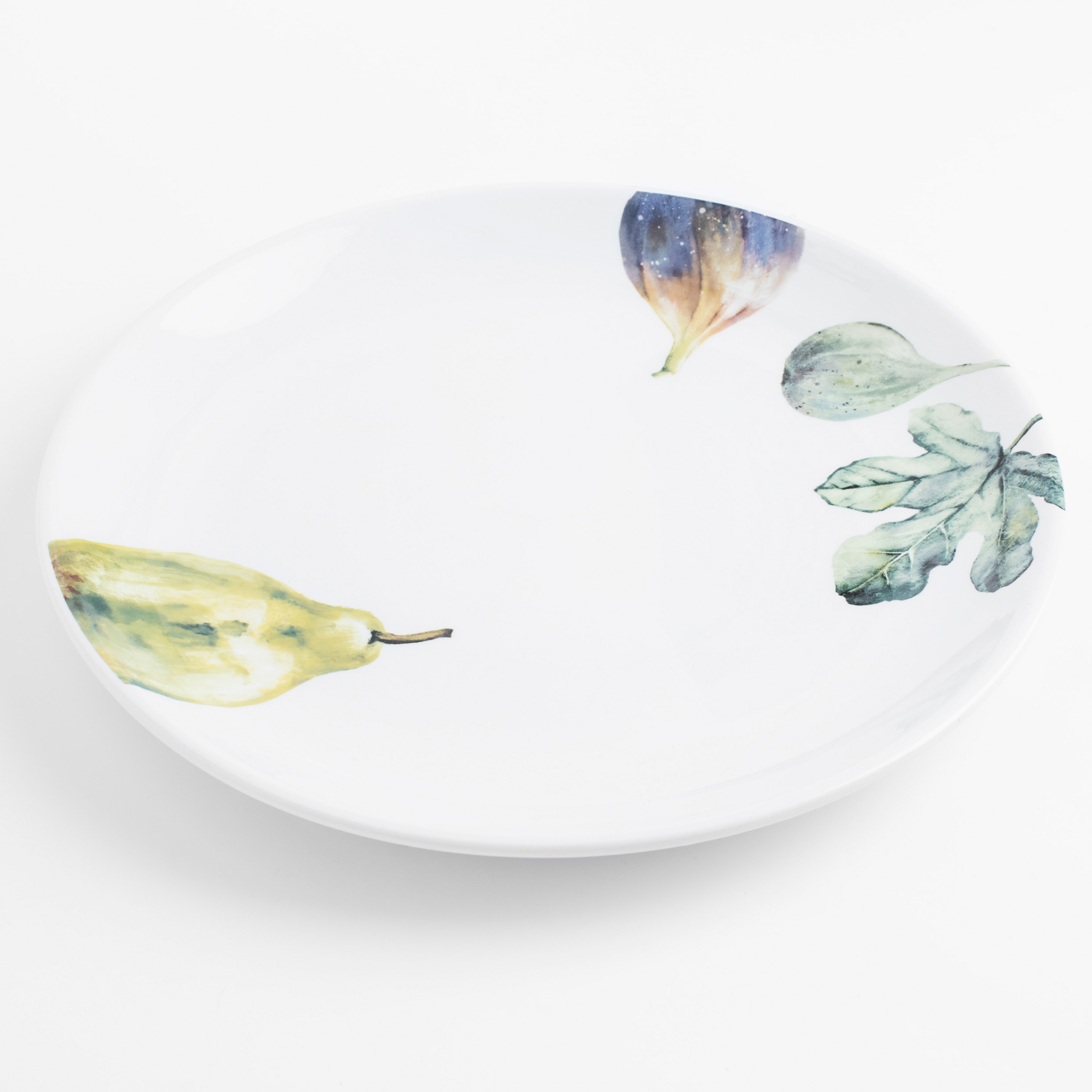 Тарелка обеденная, 26 см, керамика, белая, Инжир и груша, Fruit garden изображение № 2