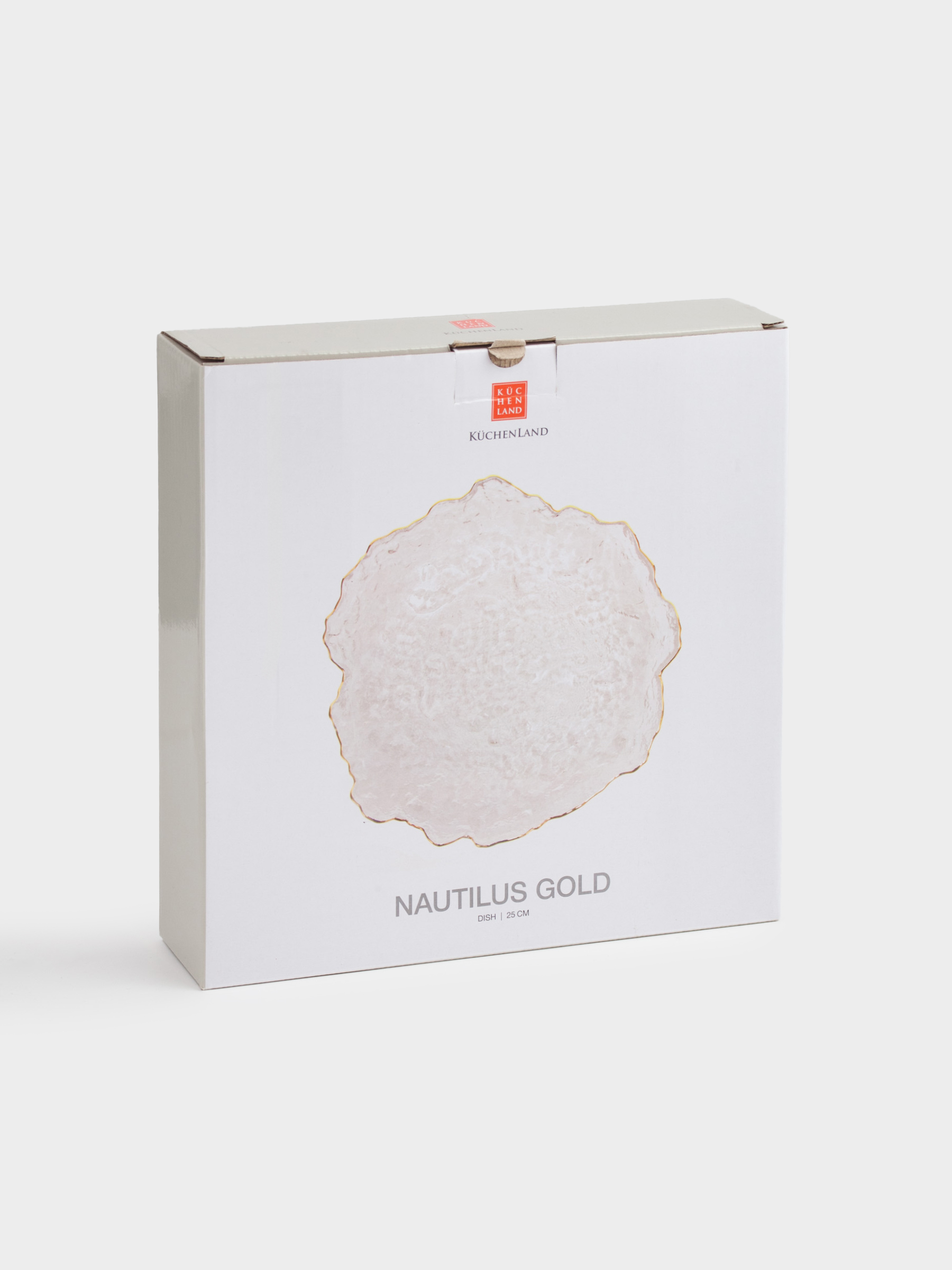 Блюдо, 25 см, стекло, с золотистым кантом, Nautilus gold