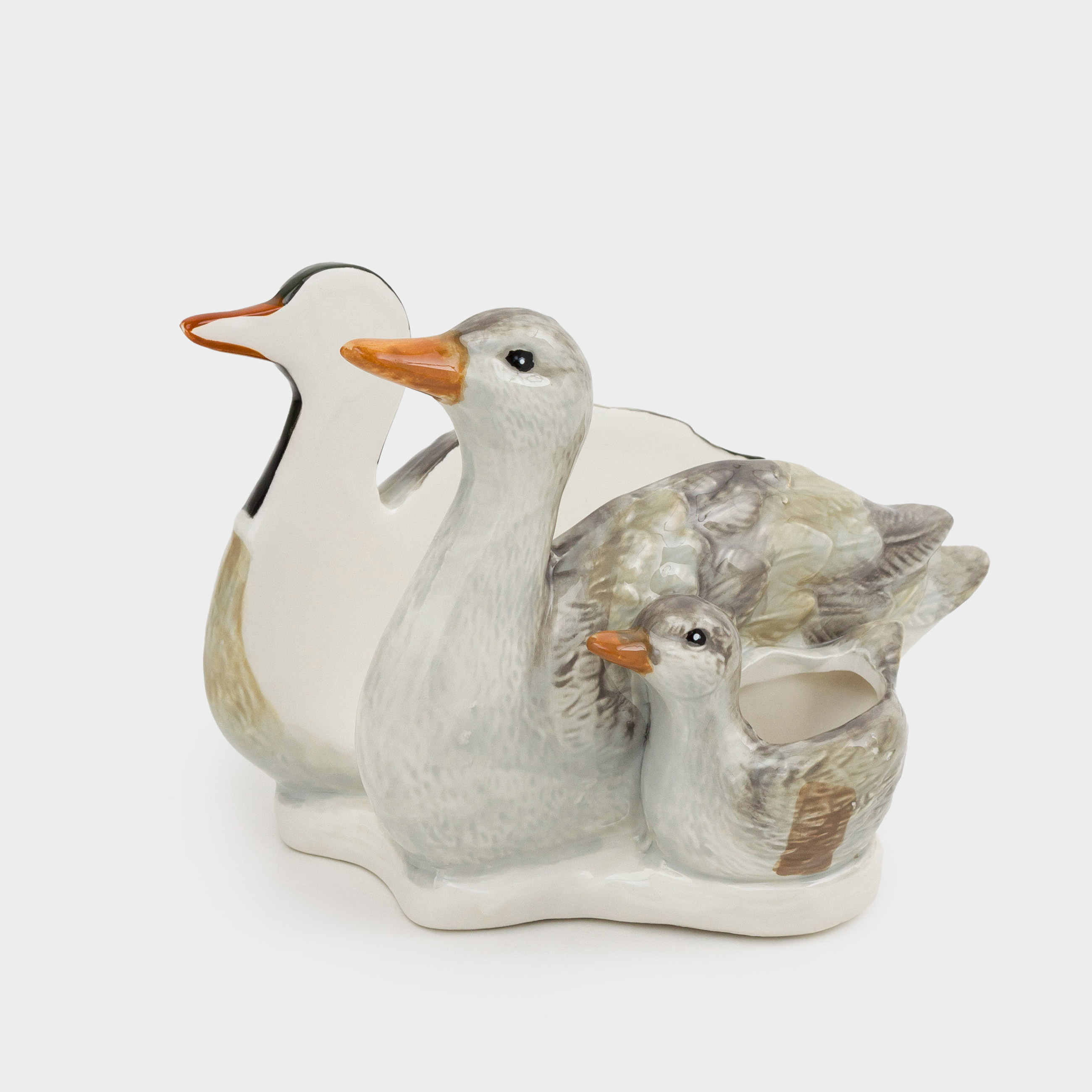 Салфетница, 15 см, с отделением для зубочисток, керамика, Утки и утенок, Duck, image-0