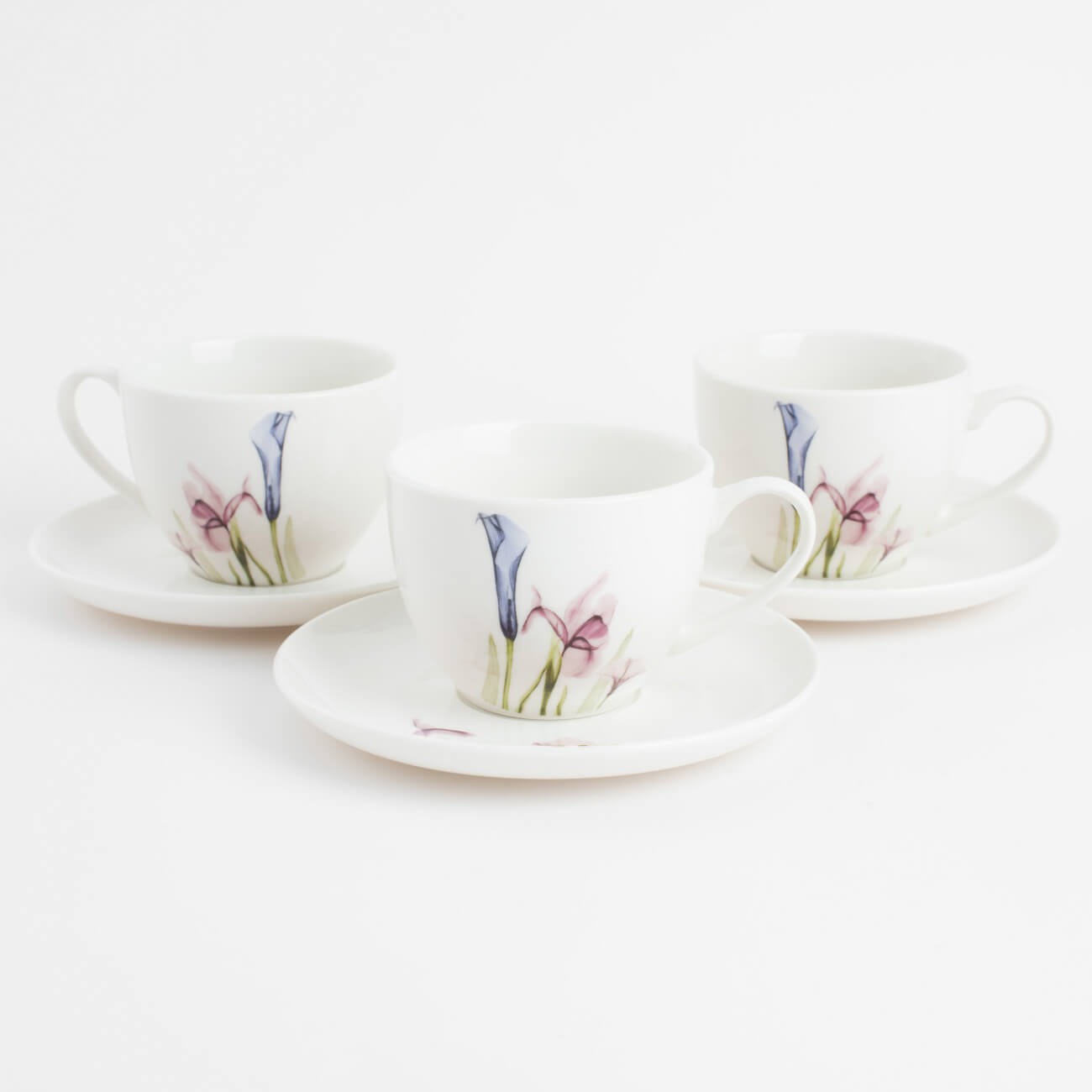 Пара чайная, 6 перс, 12 пр, 220 мл, фарфор N, белая, Пастельные цветы, Pastel flowers изображение № 1