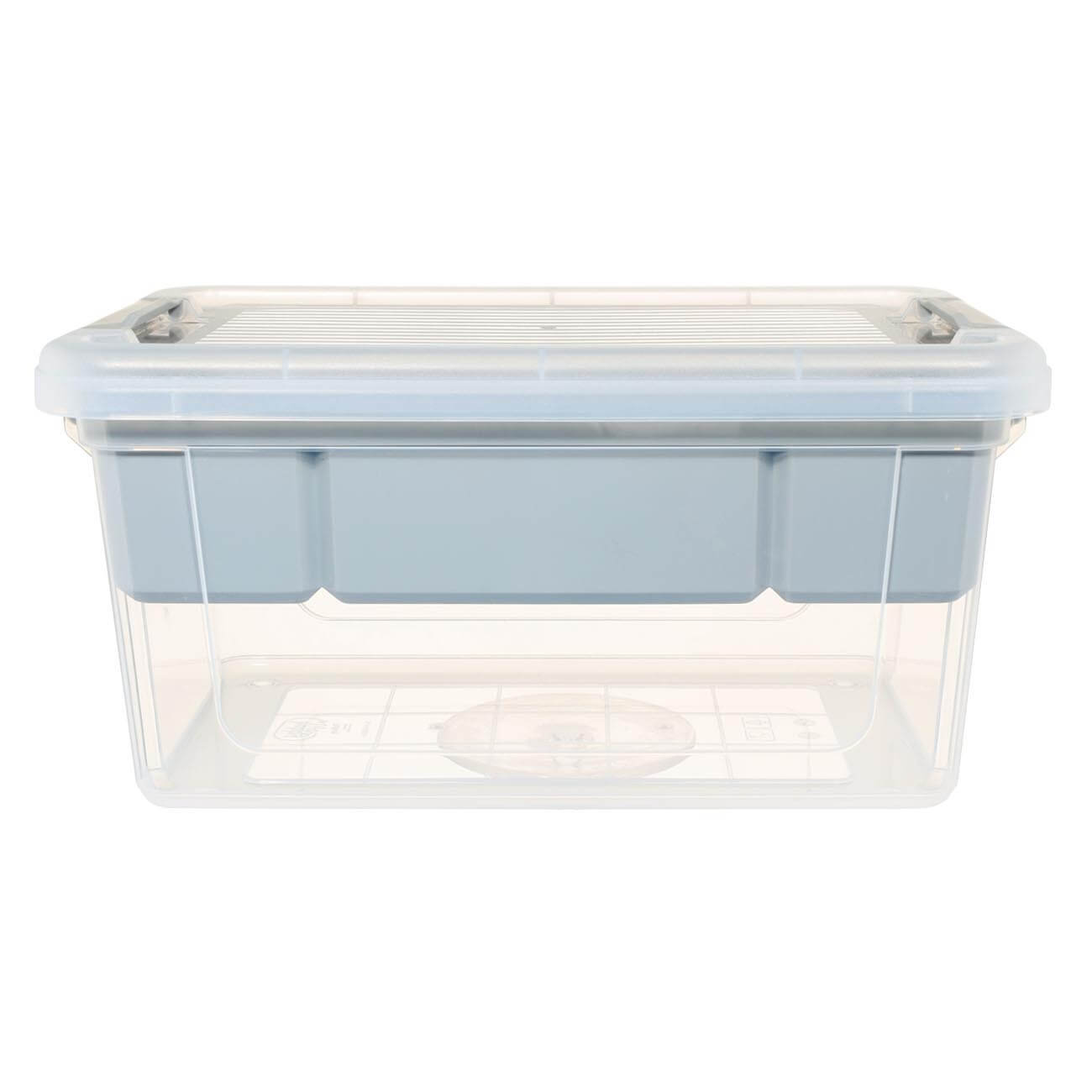 Контейнер-органайзер для хранения, 29х19 см, 2 уровня, пластик, серый, Compact контейнер для хранения с крышкой ricco 25 л 41×29 5×31 2 см прозрачный