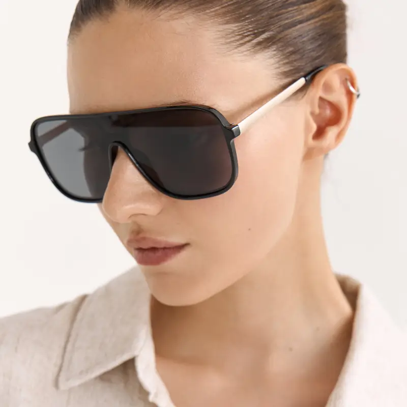 Очки солнцезащитные, пластик, прямоугольные, черные, Авиаторы, Eyewear
