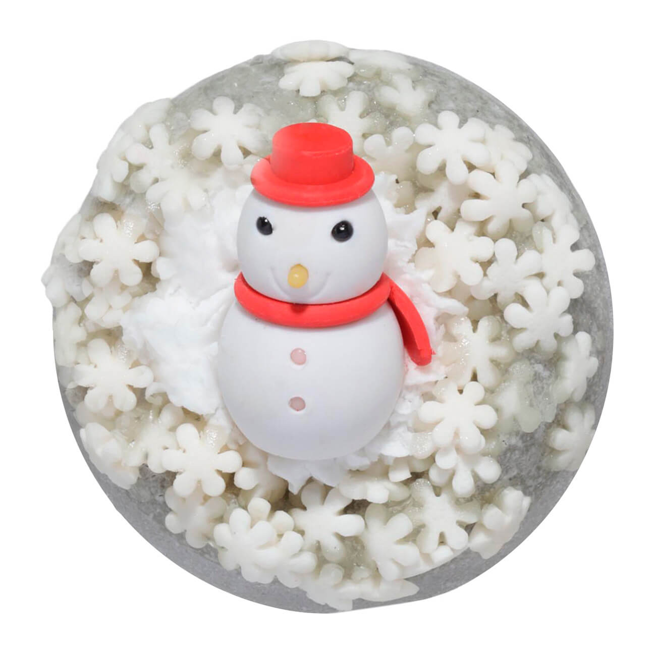 

Бомбочка для ванны, 130 гр, серая, карамель, Снеговик, Snowman