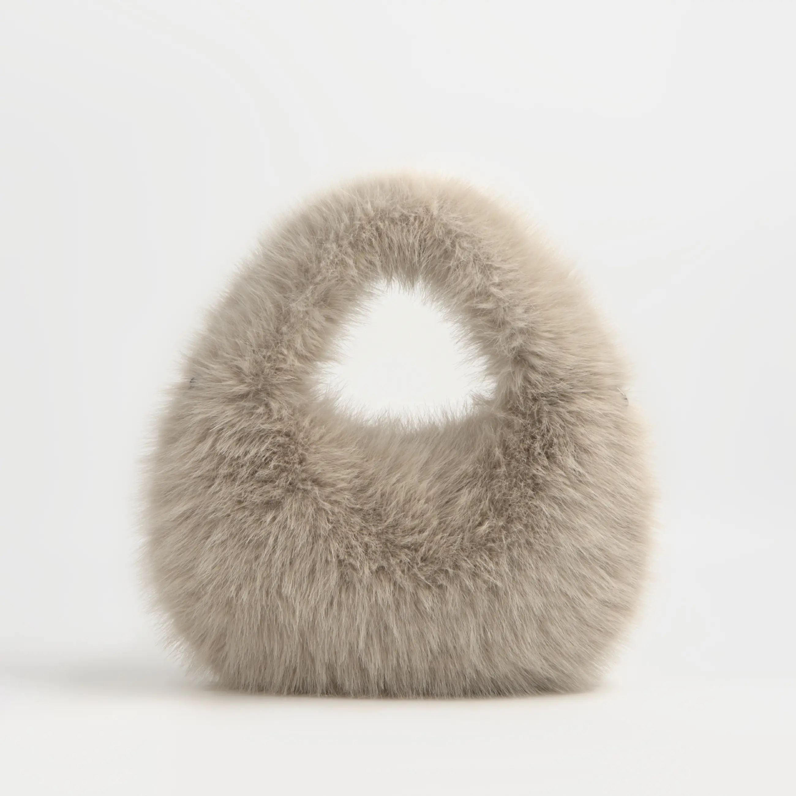 Сумка женская, 33х20 см, с ручкой, искусственный мех, бежевая, Bushy beauty