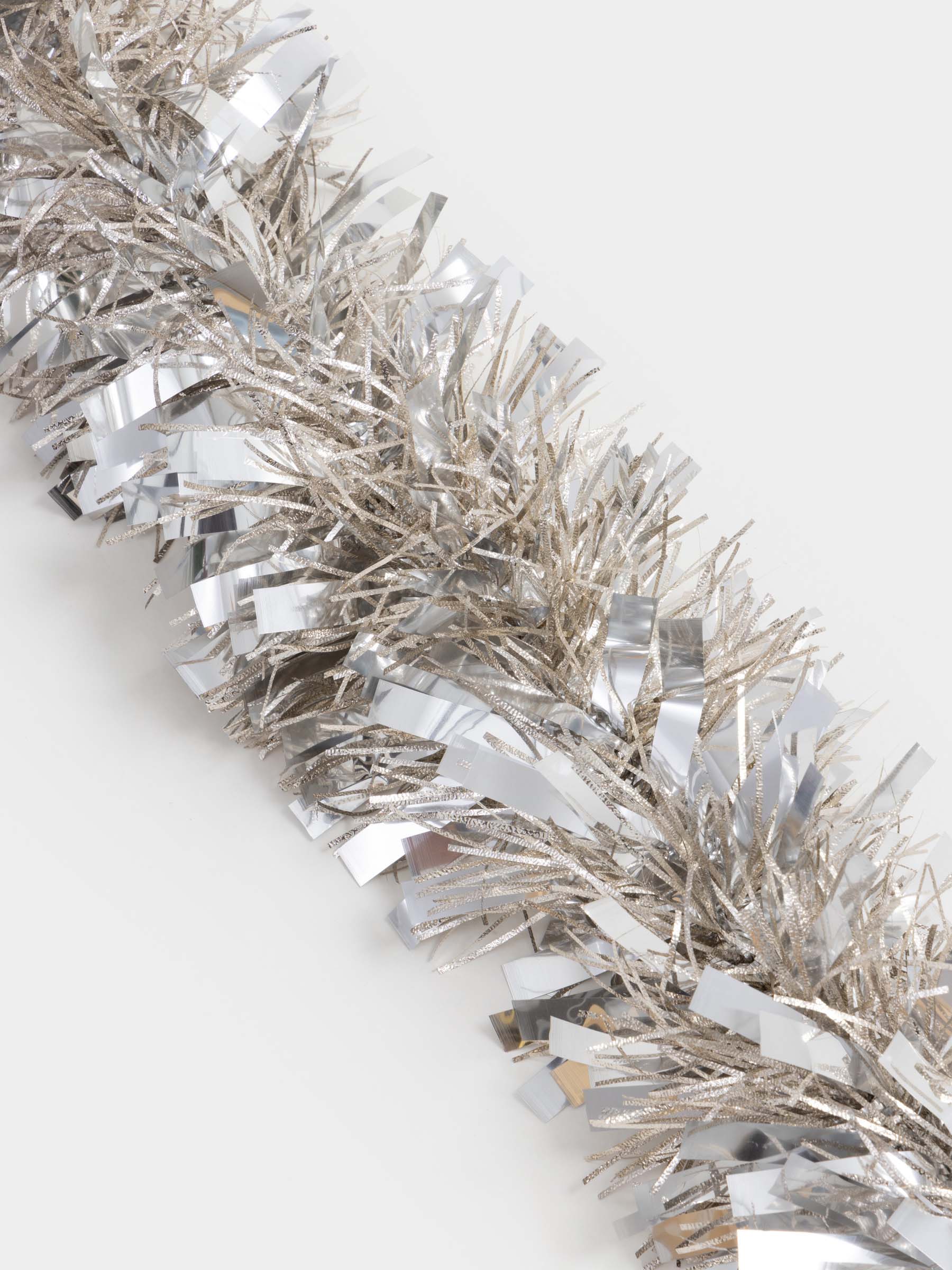 Гирлянда декоративная, 2 м, мишура, серебристая, L, Tinsel christmas, image-1