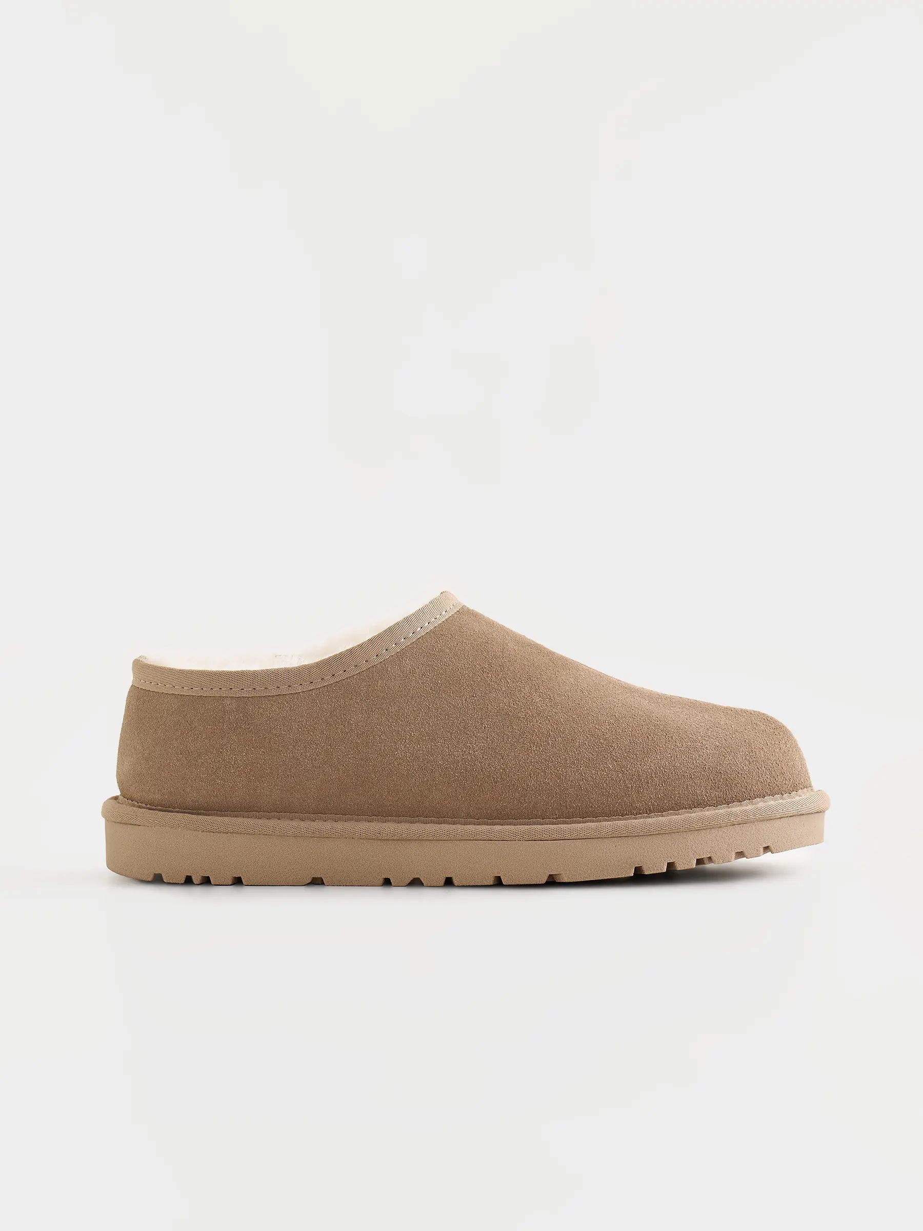Угги женские, р. 37, с открытой пяткой, замша/шерсть, бежевые, Suede