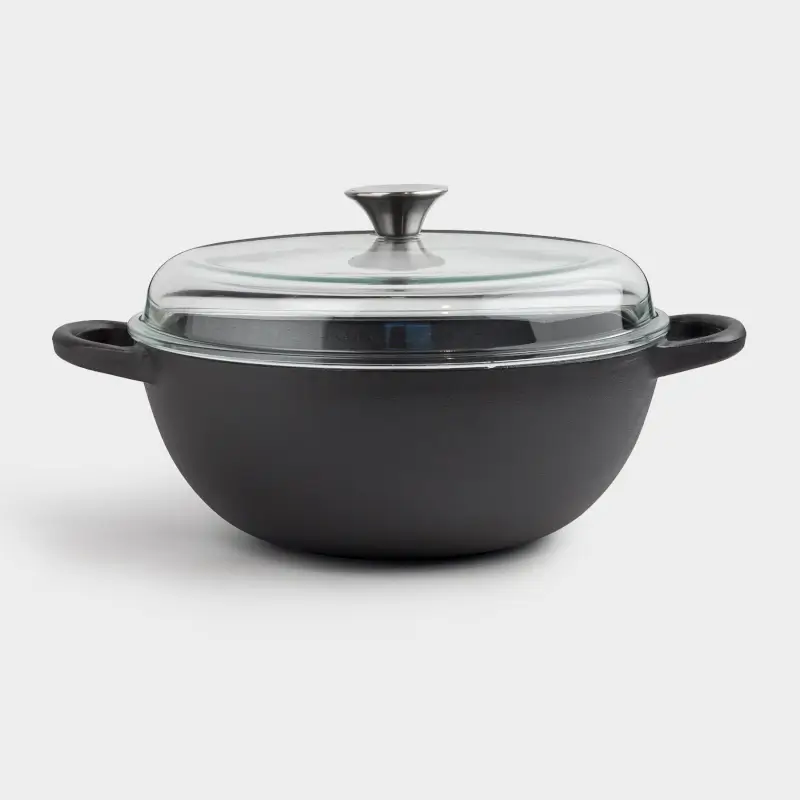 Казан, 27 см, 3,5 л, с крышкой, чугун/стекло Т, черный, Authentic