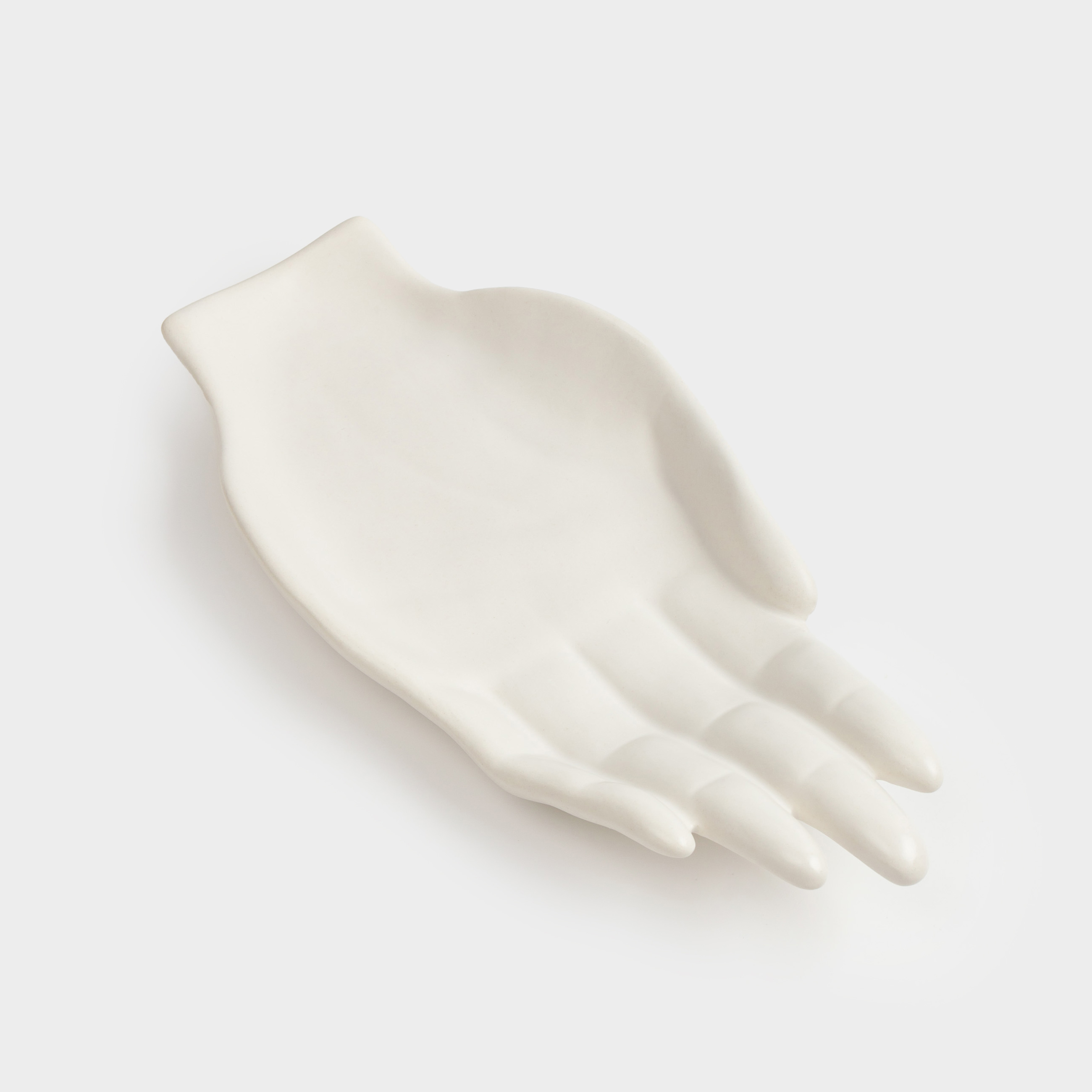 Блюдо декоративное, 24х11 см, керамика, белое, Ладонь, Hand