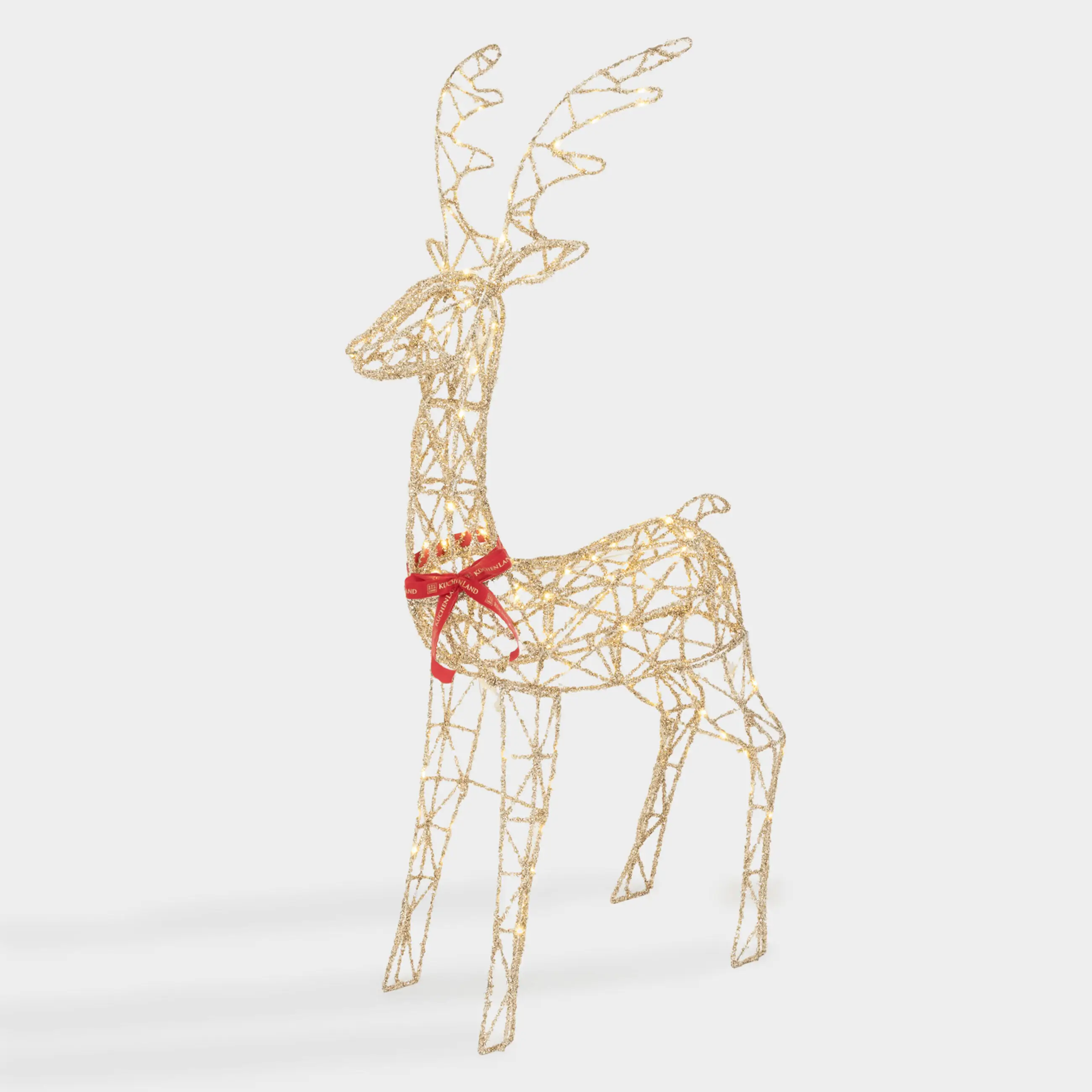 Статуэтка с подсветкой, 78х154 см, металл/пластик, золотистая, Олень, Deer sparks