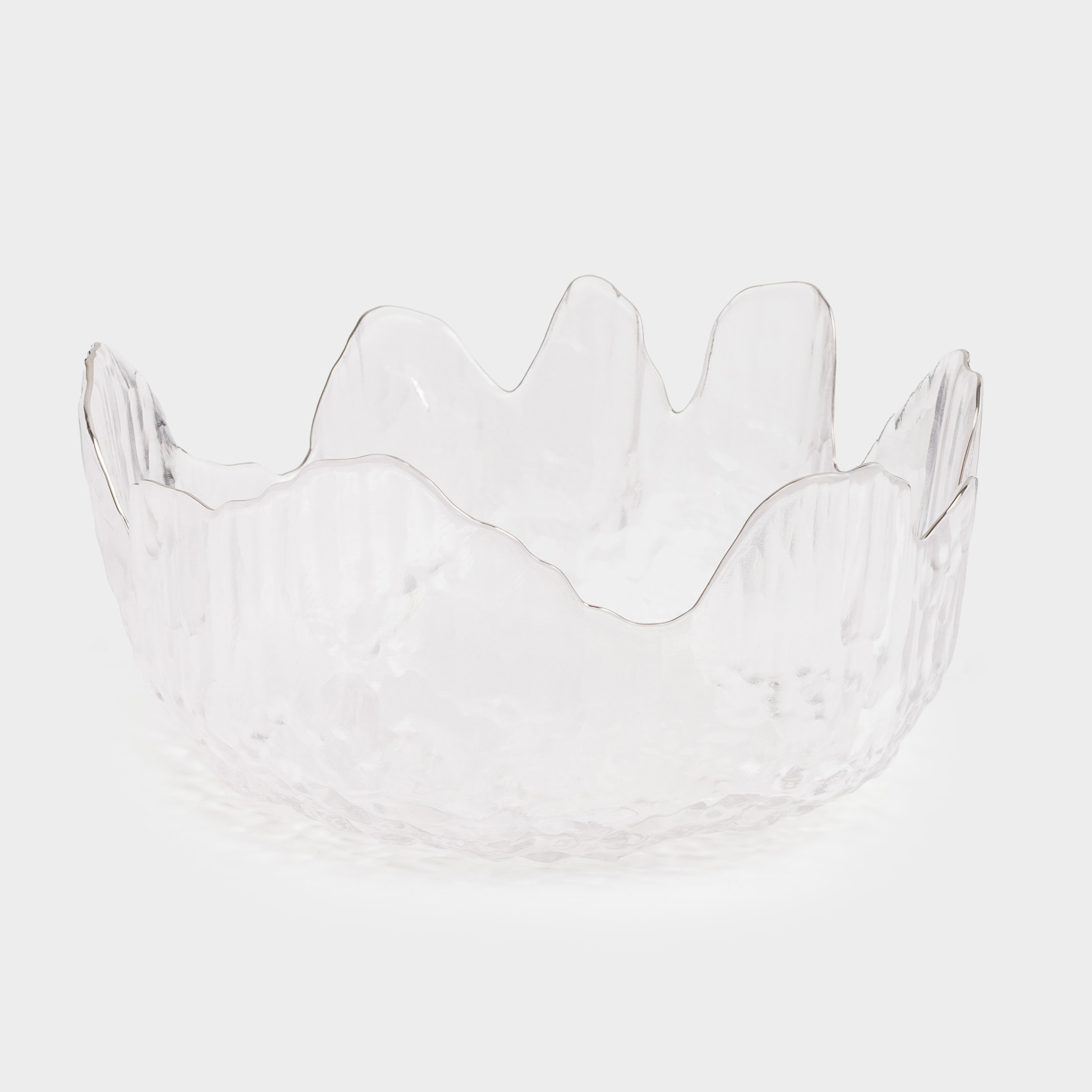 Салатник 18х7 см 700 мл стекло с серебристым кантом Nautilus silver 1190₽