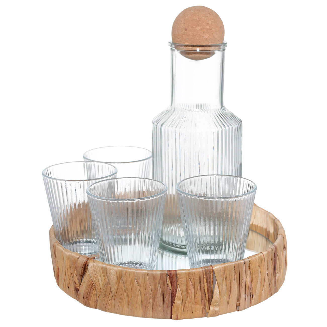 Набор для напитков, 4 перс, 5 пр, на подставке, стекло/плетень/пробка, Шар, Globe штопор и пробка для бутылки