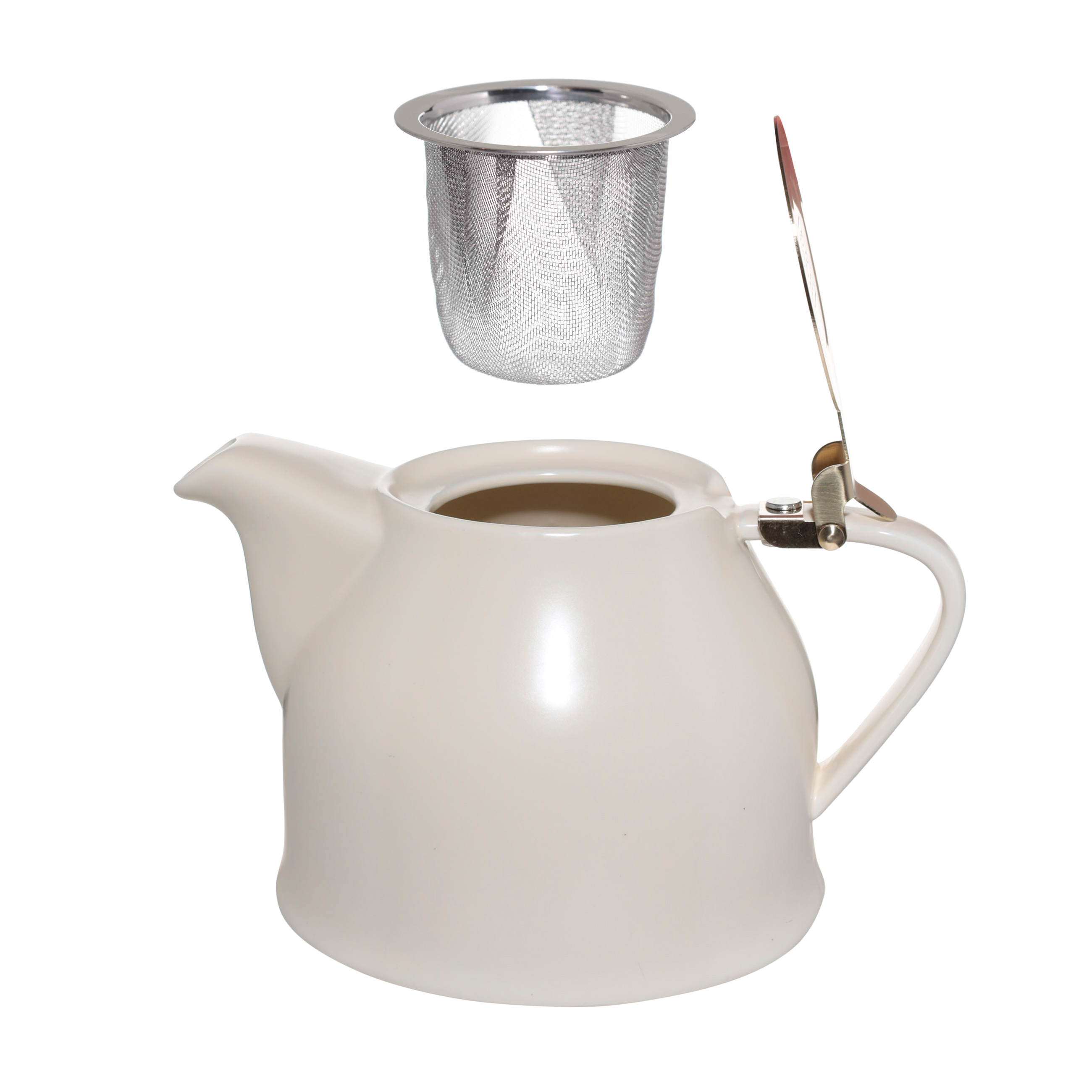 Чайник заварочный, 500 мл, керамика/сталь, молочно-золотистый, Kettle ceramo, image-1