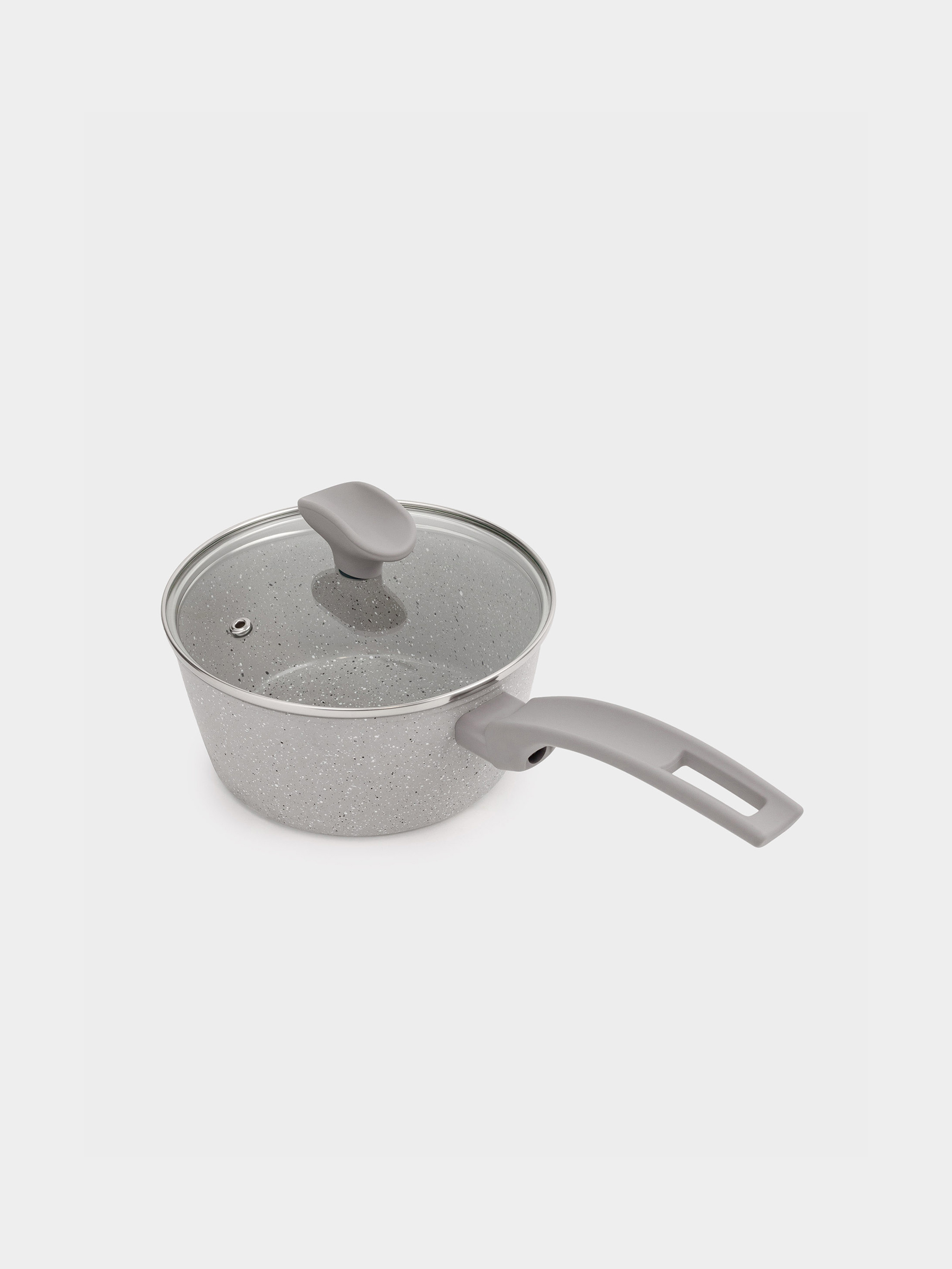 Ковш, 16 см, 1,3 л, с крышкой, с покрытием, алюминий, бежево-серый, Decision, image-2