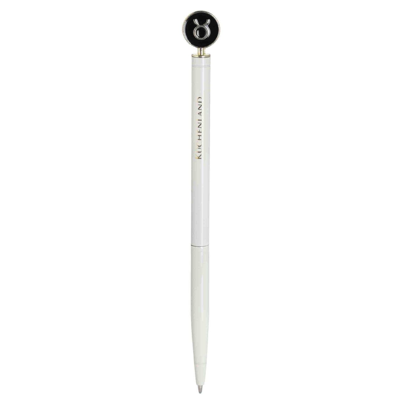 Ручка шариковая, 15 см, с фигуркой, сталь, молочно-золотистая, Телец, Zodiac ручка закладка