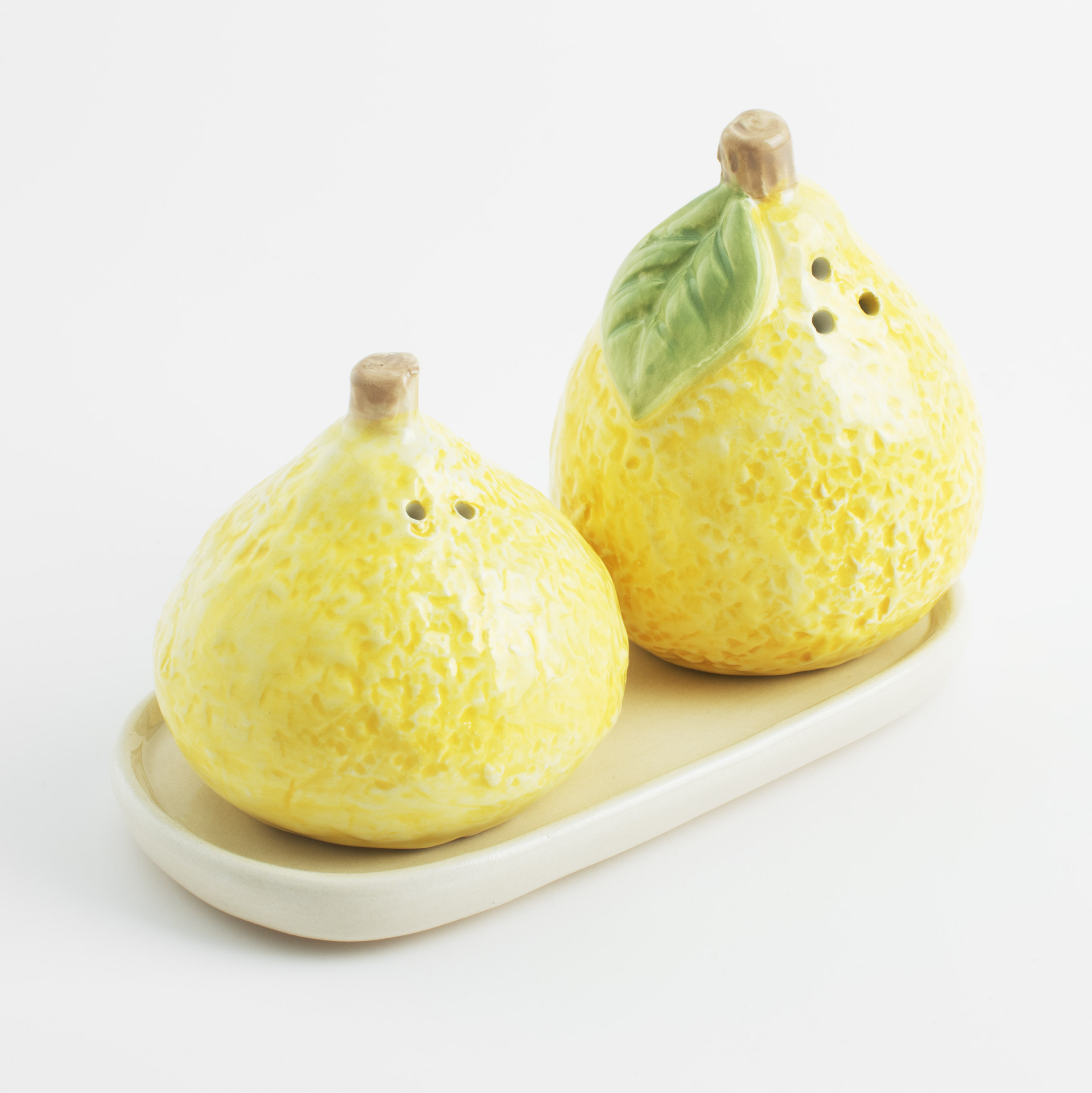 Набор для соли и перца, 8 см, на подставке, керамика, желтый, Лимоны, Sicily in bloom изображение № 3