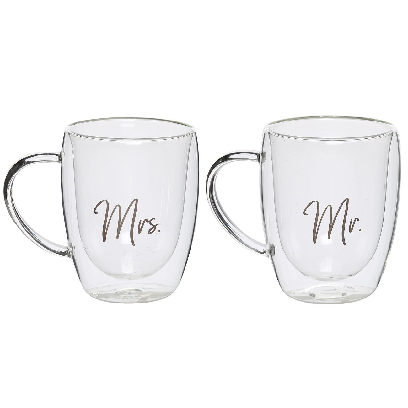 

Кружка, 300 мл, 2 шт, стекло Б, Mr & Mrs, Air decor
