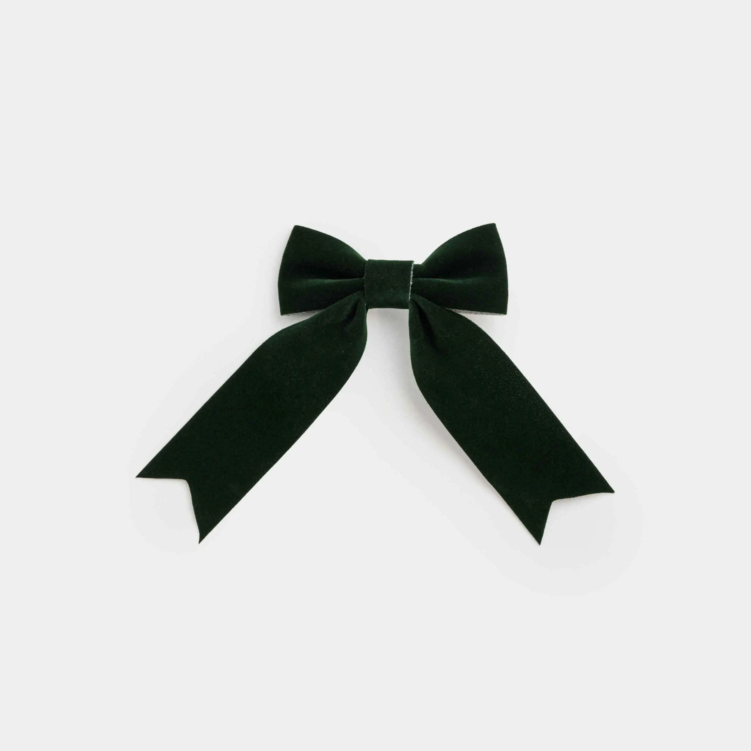 Украшение декоративное, 10 см, на клипсе, полиэстер, зеленое, Бант, Bow velvet