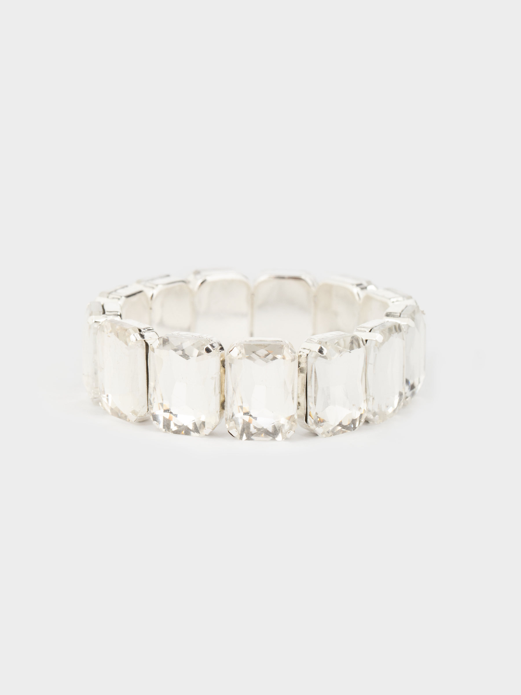 Браслет, 18 см, стекло/металл, серебристый, Кристаллы, Jewelry crystal, image-0