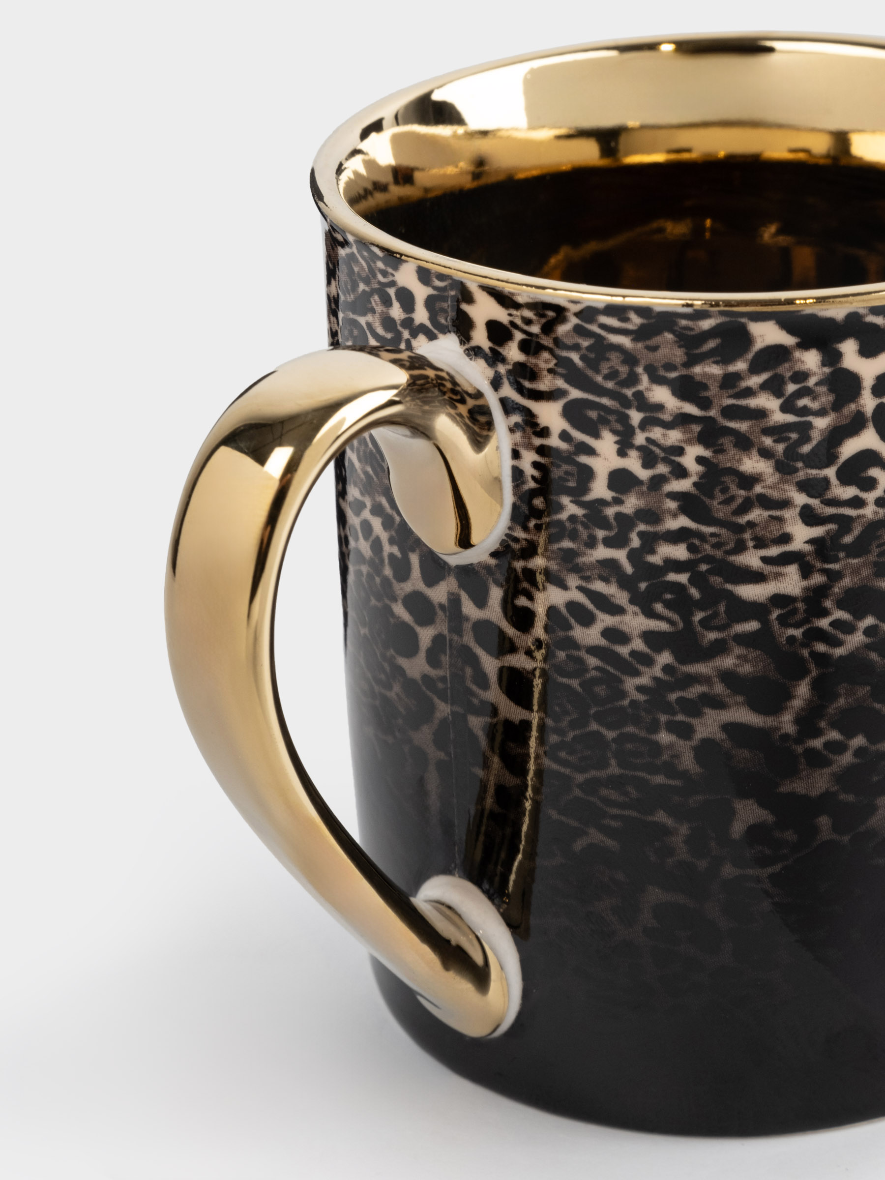 Кружка, 300 мл, фарфор N, черно-золотистая, Леопард, Leopard, image-4