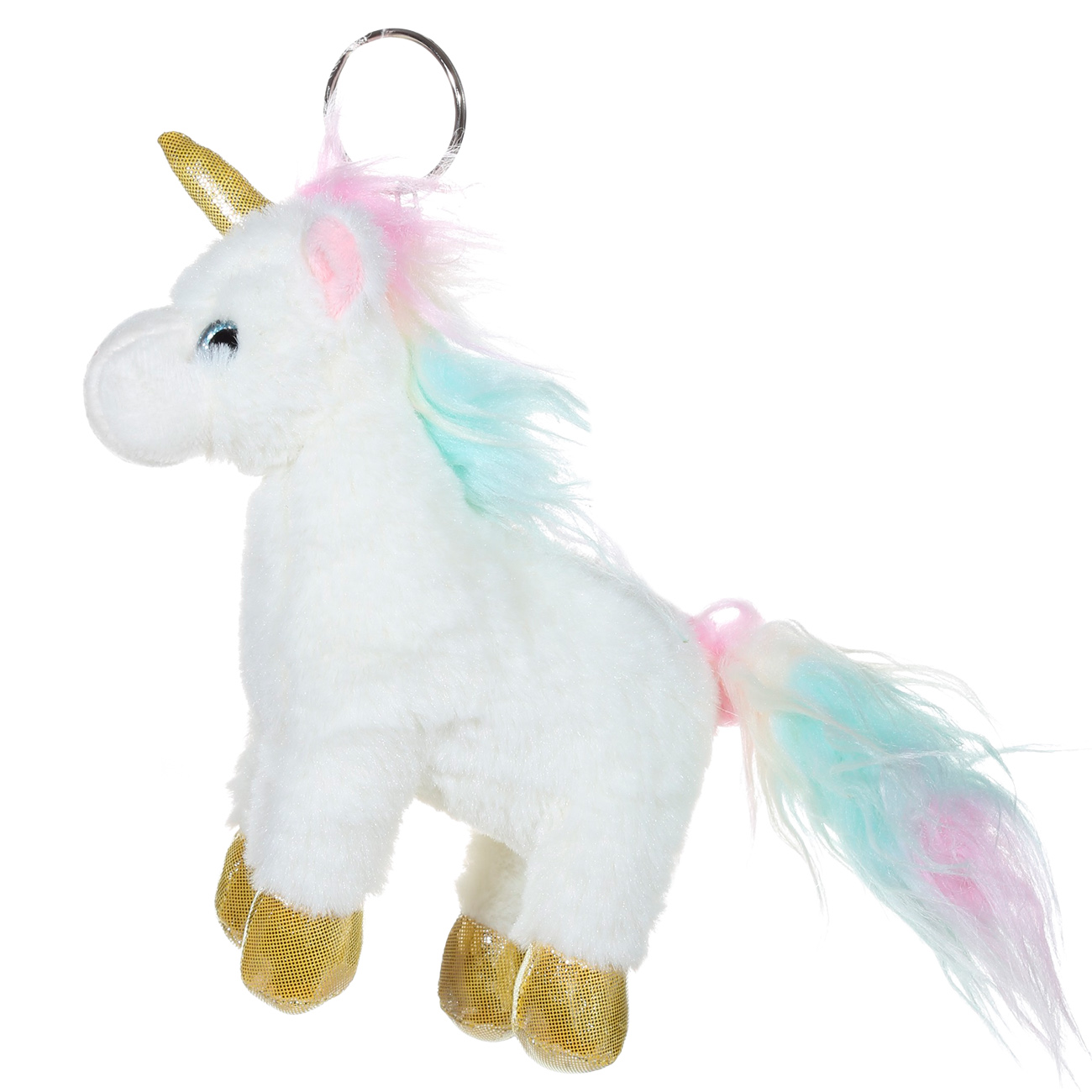 

Брелок, 15 см, мягкий, полиэстер/металл, бежевый, Единорог, Unicorn